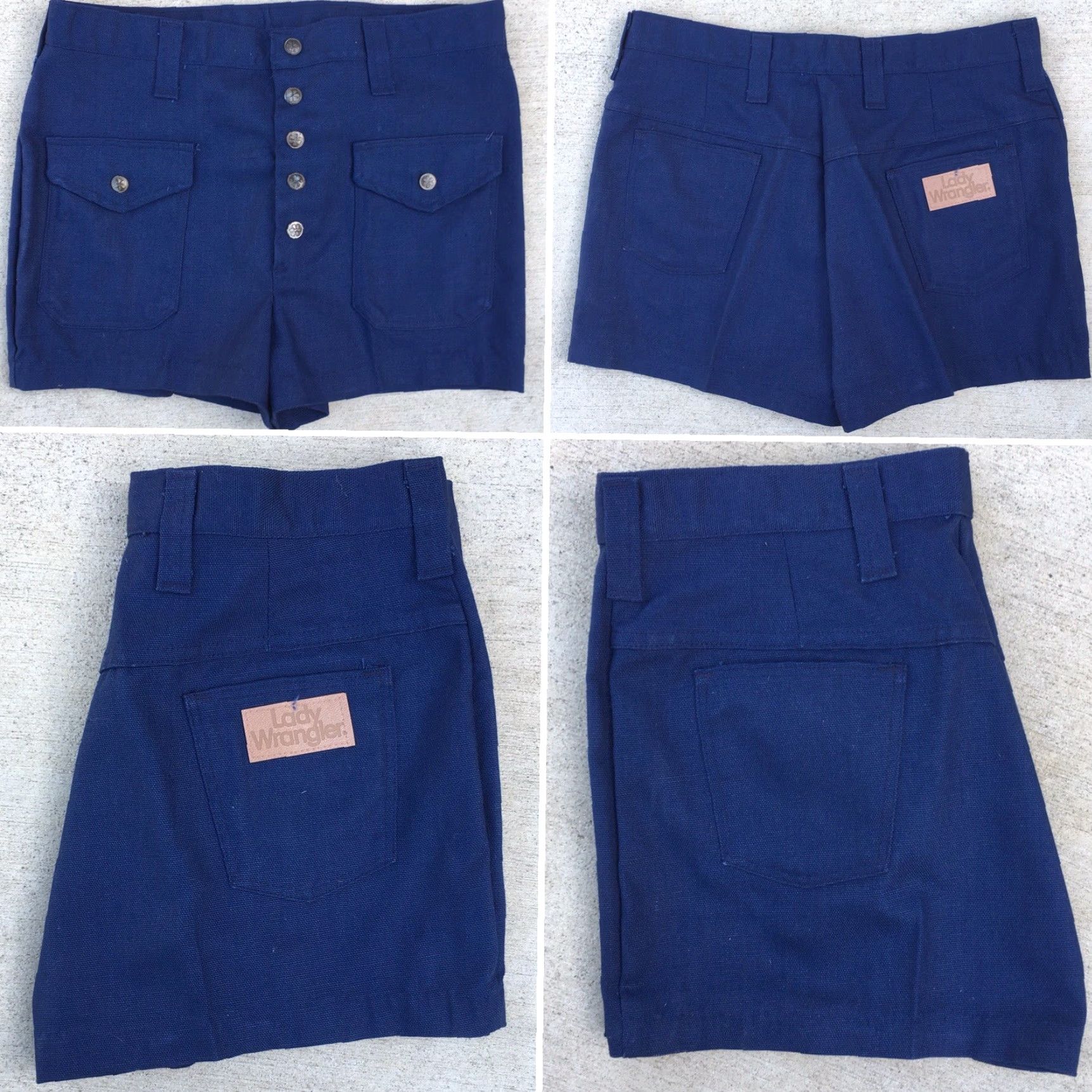 Wrangler VINTAGE Wrangler Shorts High Waist Lady 16 32" Waist Blue Rockabilly 60s 70s Short Womens Denim Snap Fly Mid Century Size 38" / US 16 / IT 52 - 2 Thumbnail