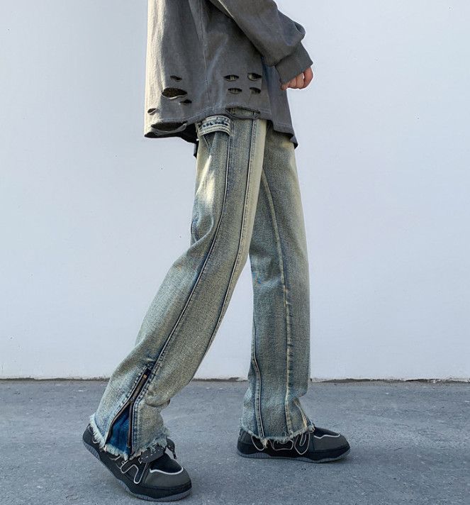 Japanese Brand Men's high street hip-hop washed distressed flared jeans Size US 32 / EU 48 - 2 Thumbnail