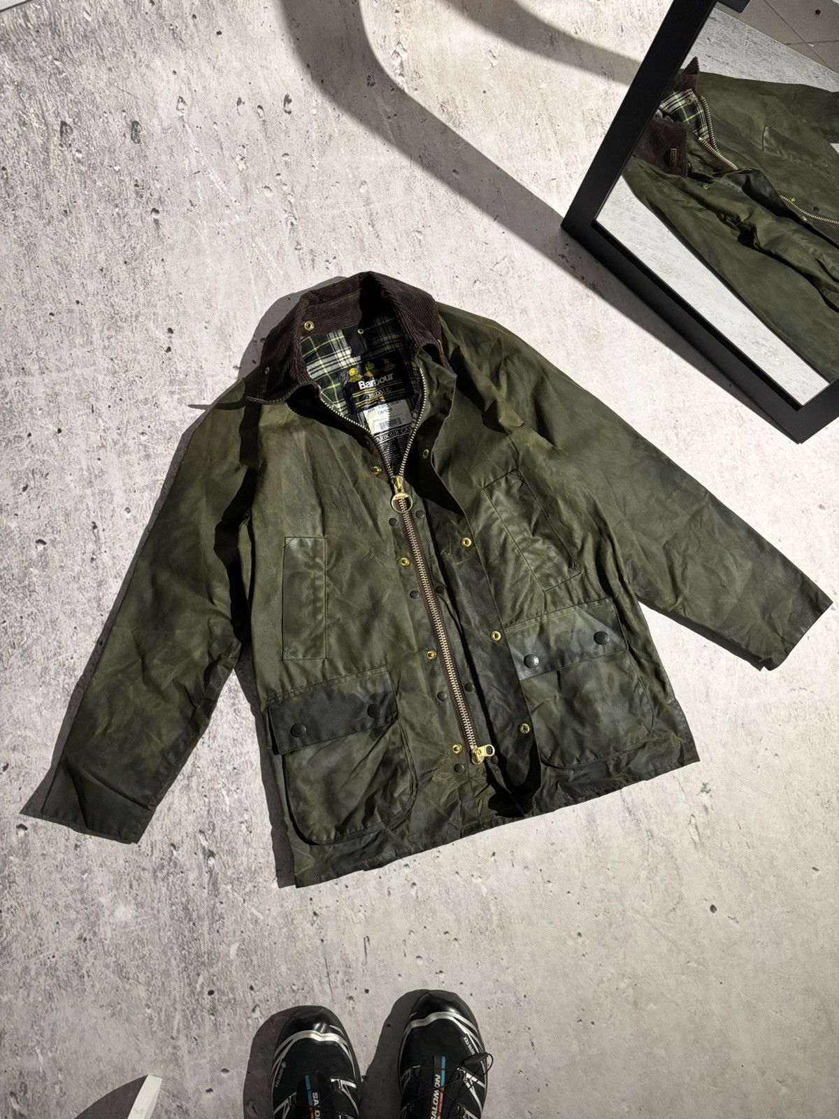 Barbour Rare Wax Waxed Jacket Barbour Bedale Vintage Faded 00s Size US S / EU 44-46 / 1 - 1 Thumbnail