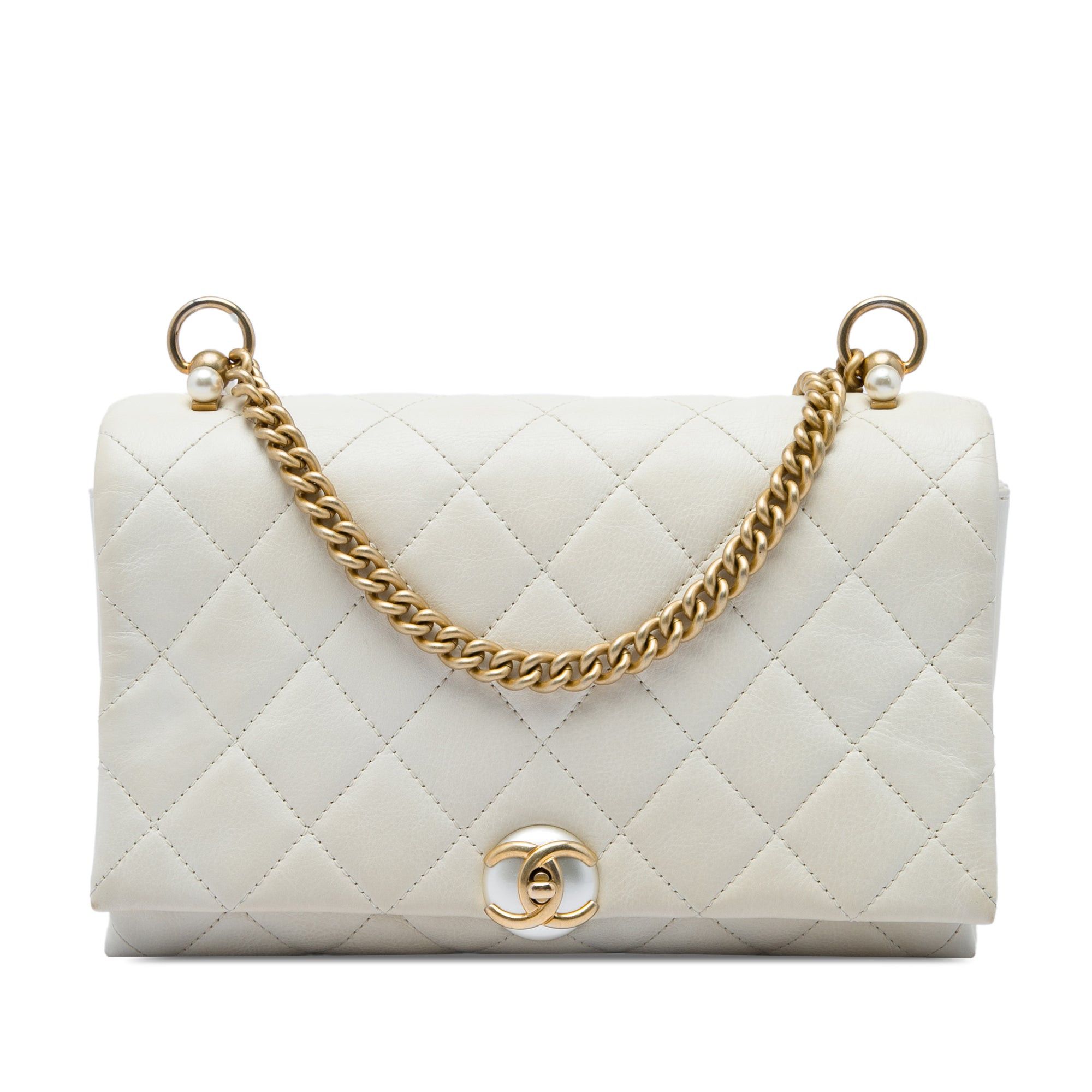 Chanel Quilted Calfskin Pearl CC Accordion Flap Size ONE SIZE - 1 Thumbnail
