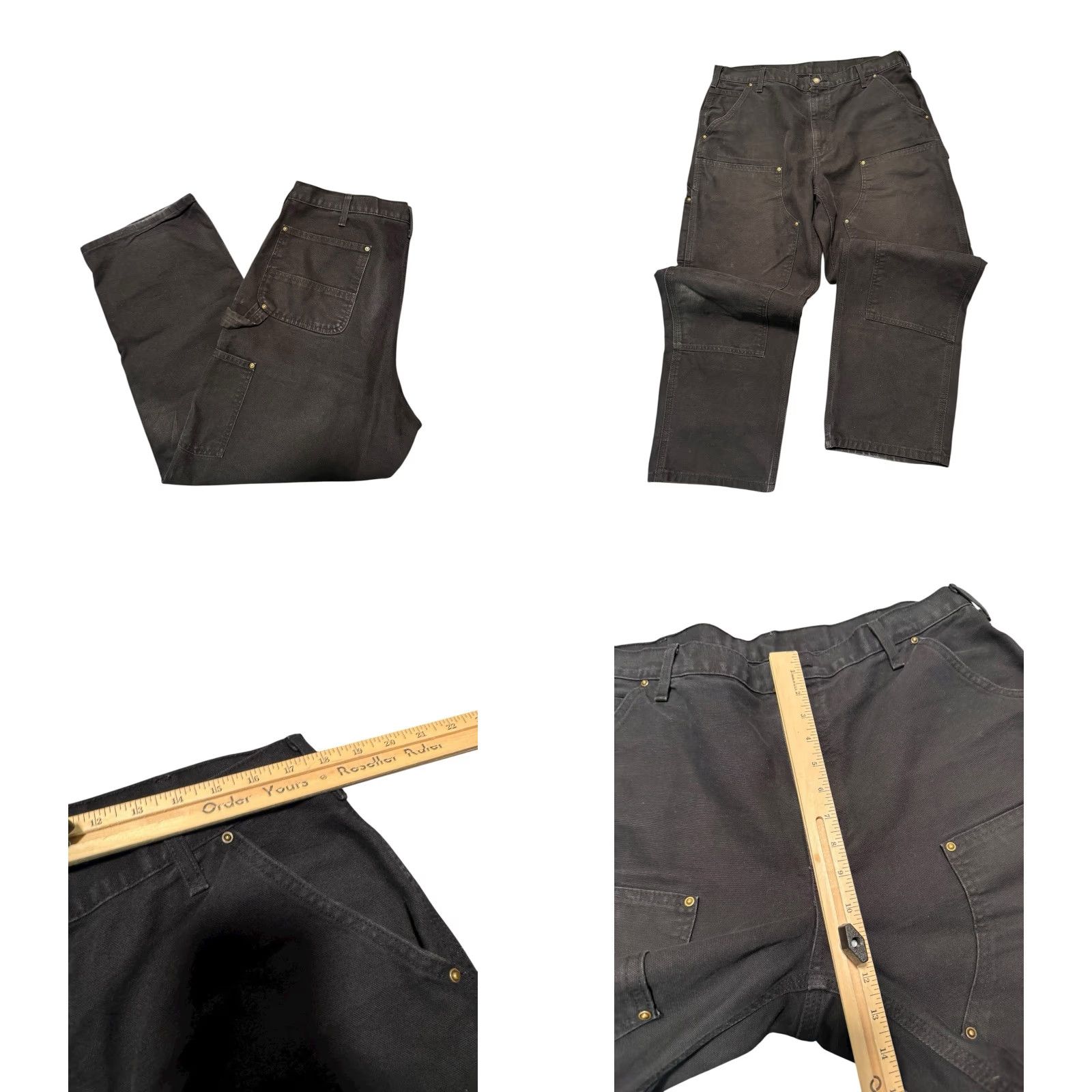 Carhartt Carhartt Pants Men 36x30 Black Double Knee Carpenter Cargo B136 BLK Loose Fit Size US 36 / EU 52 - 9 Thumbnail