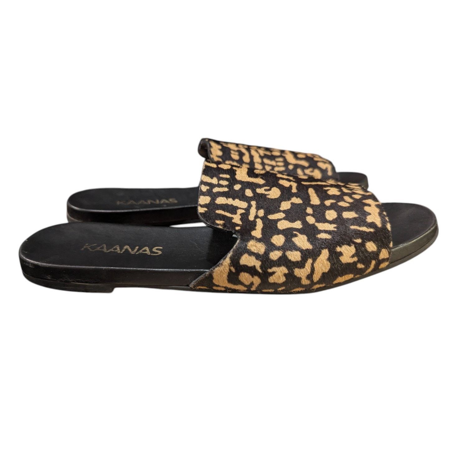 Anthropologie KAANAS Leticia Pony Slide Leather Calfskin Open Toe Sandal Size US 9 / IT 39 - 4 Thumbnail