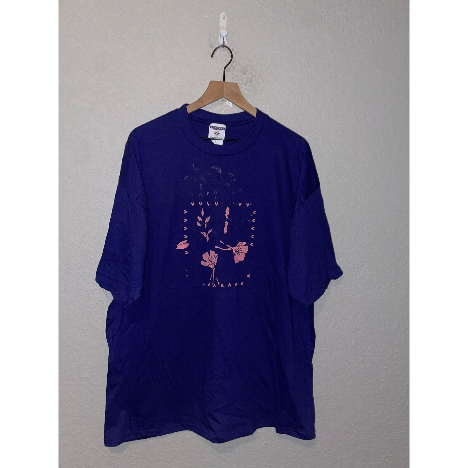 Jerzees Vintage Flower Shirt Jerzees Floral Test Print Misprint Tee Size US XL / EU 56 / 4 - 1 Thumbnail