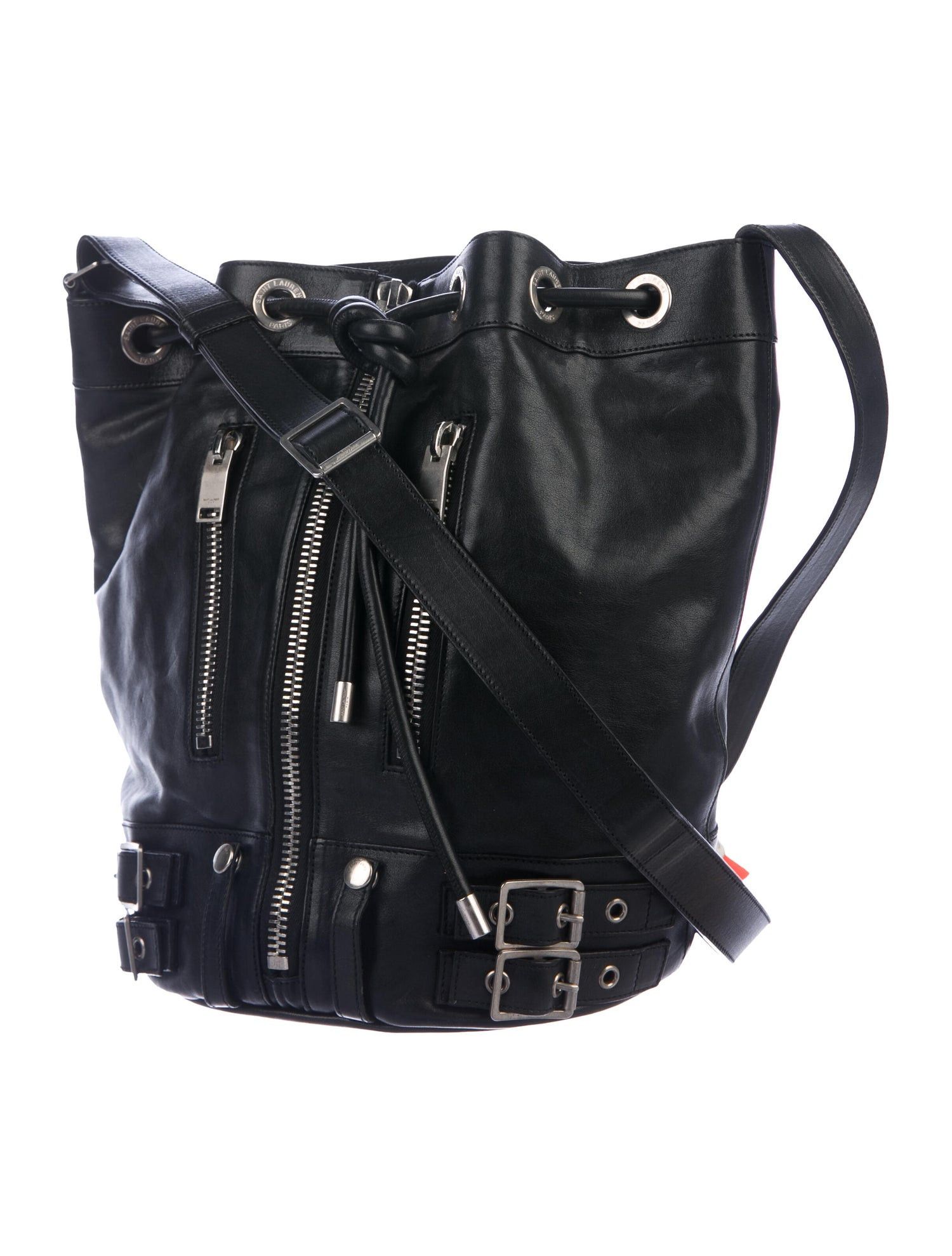 Saint Laurent Paris Saint Laurent Paris Leather Rider Shoulder Bucket Bag Purse Size ONE SIZE - 7 Thumbnail