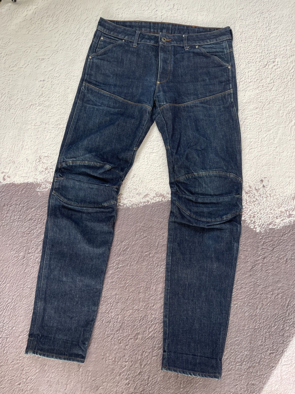 G-Star G-Star Raw double knee indigo blue biker style jeans denim Size US 36 / EU 52 - 1 Thumbnail