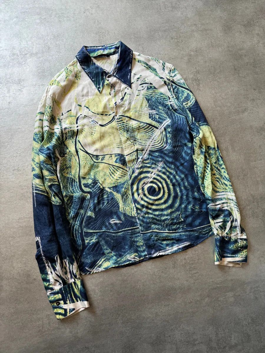Roberto Cavalli × Vintage AW2001 Roberto Cavalli Psychadelic Shirt Size US M / EU 48-50 / 2 - 7 Thumbnail
