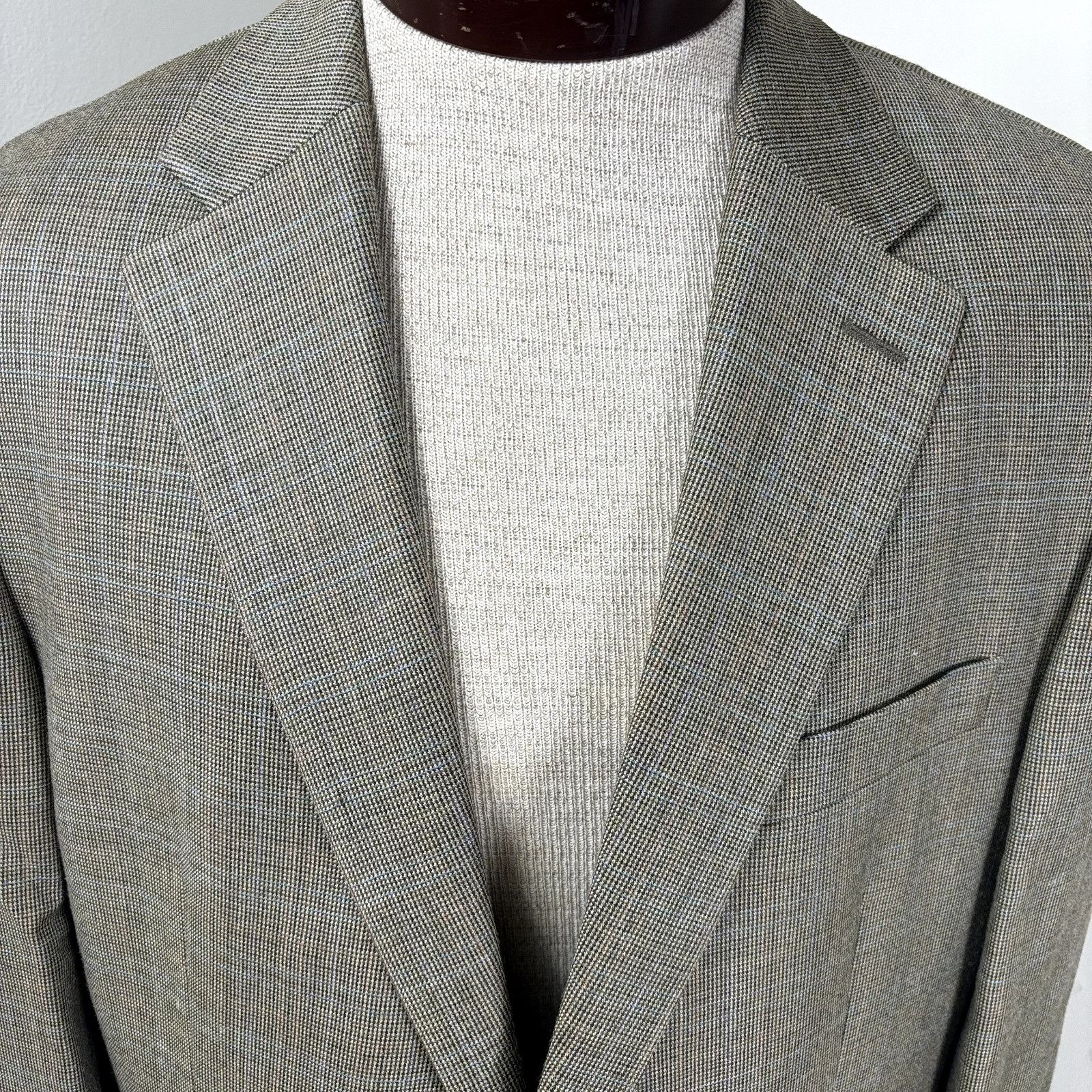 Ralph Lauren RALPH LAUREN Men's Sport Coat Windowpane Tan Blazer Sz 42R S Size 42R - 3 Thumbnail