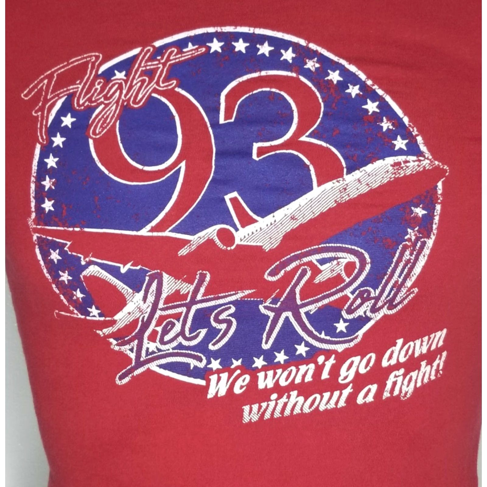 Vintage VINTAGE Grunt Style T-Shirt Womens M Flight 93 Lets Roll We Wont Go Down Without A Fight Red Cotton 100% Print Patriotic Womens Size M / US 6-8 / IT 42-44 - 2 Thumbnail