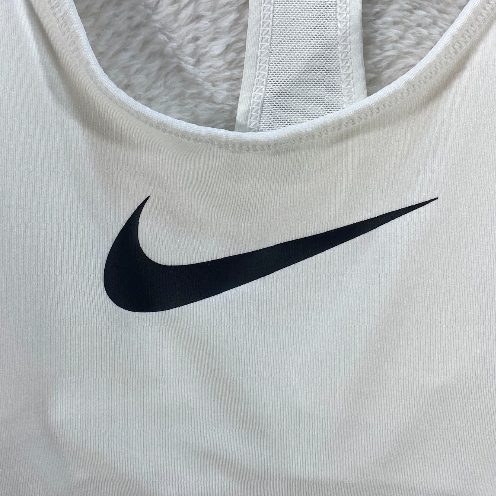 Nike Nike Dri-Fit Womens White Small Tank Top Athletic Slim Fit Racerback Shirt Size S / US 4 / IT 40 - 3 Thumbnail