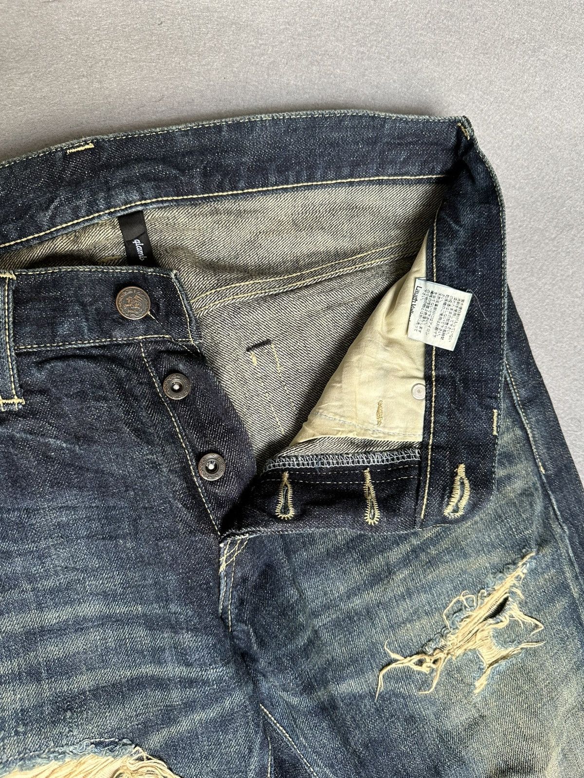 Japanese Brand Glamb Tokyo Japan Distressed Denim Size US 31 - 18 Thumbnail