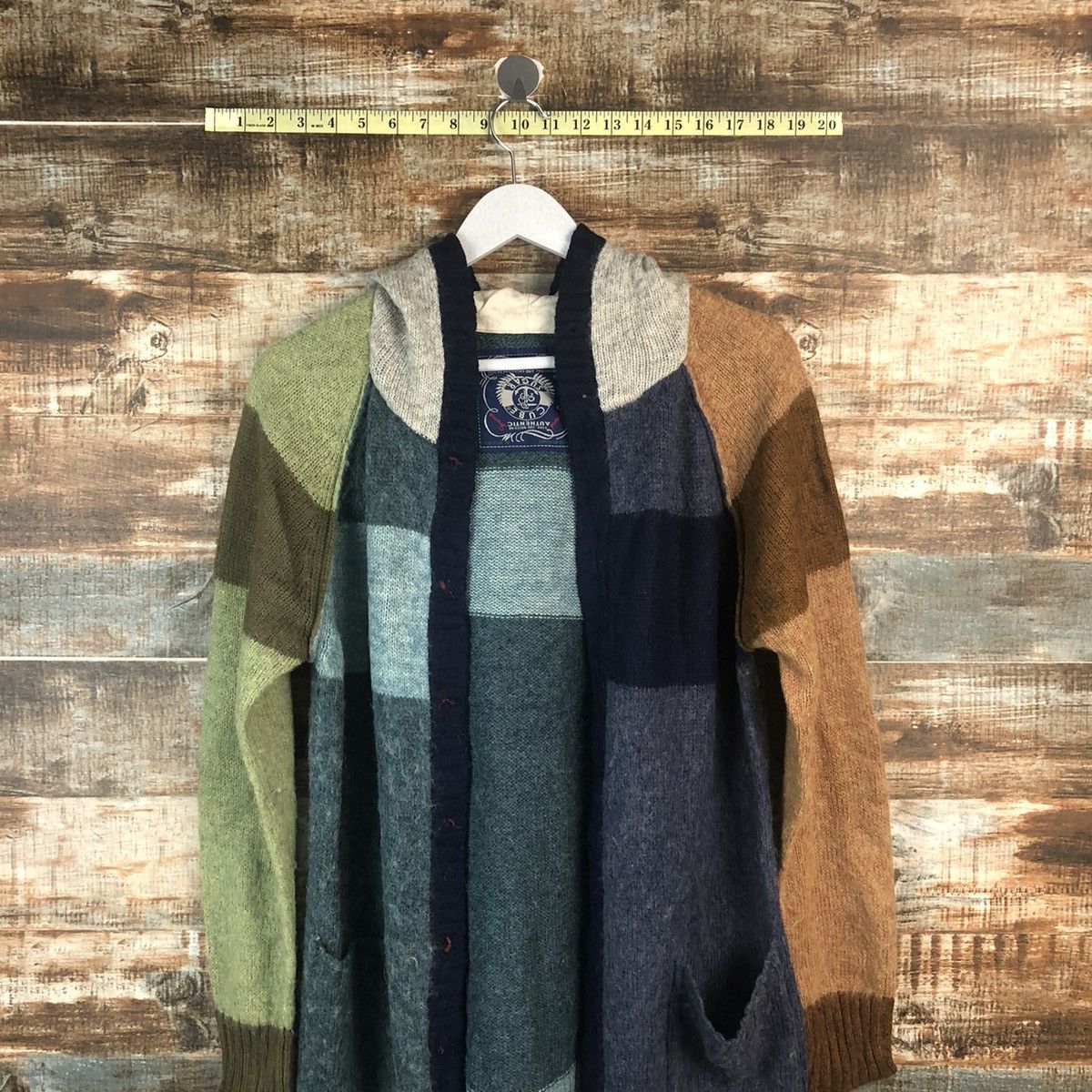 Homespun Knitwear × Japanese Brand Cube Sugar Multicolor patchwork Cardigan Knitwear #A2277 Size US M / EU 48-50 / 2 - 2 Thumbnail