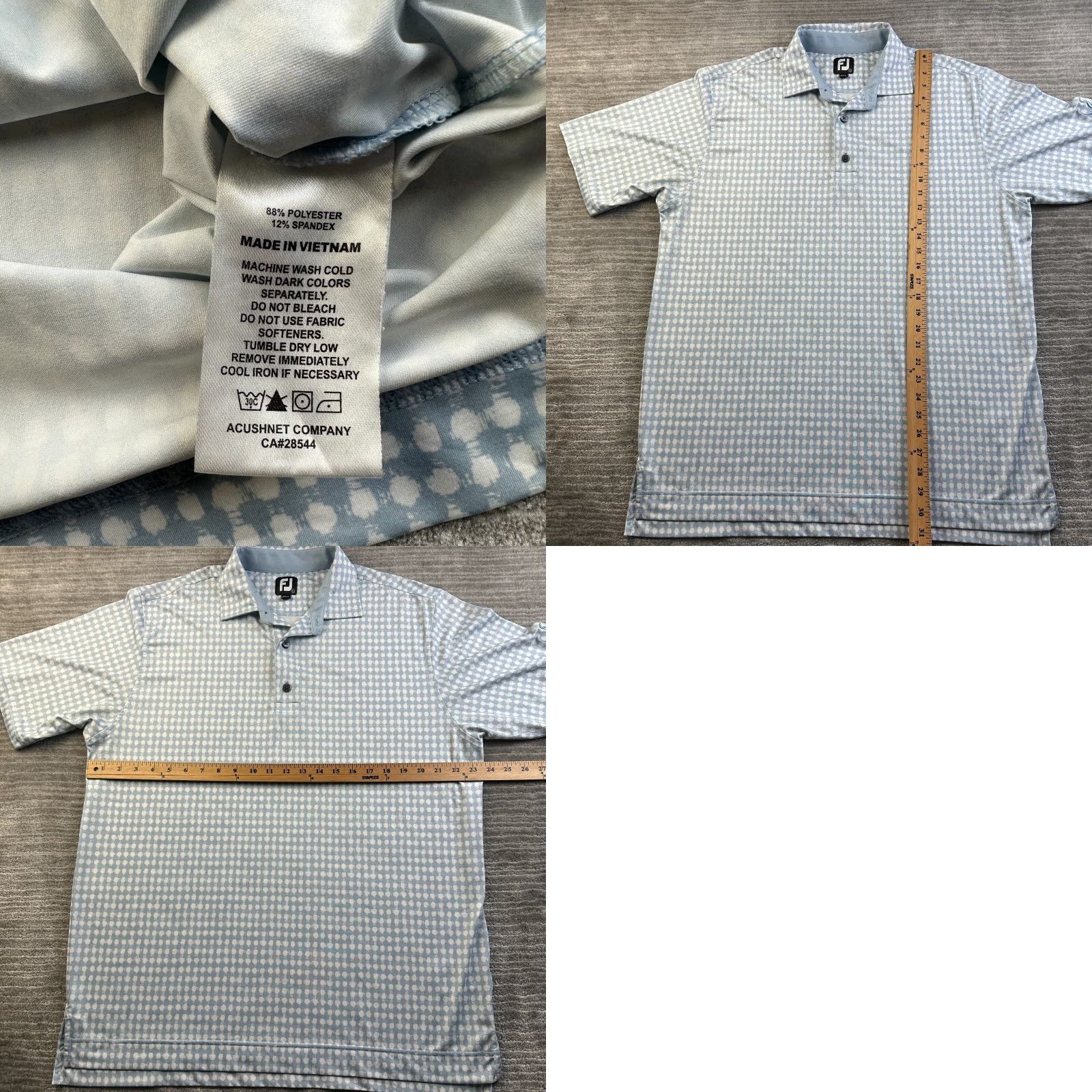 Footjoy Footjoy Polo Shirt Mens Large Blue All Over Print Golf Performance Stretch Shirt Size US L / EU 52-54 / 3 - 8 Thumbnail