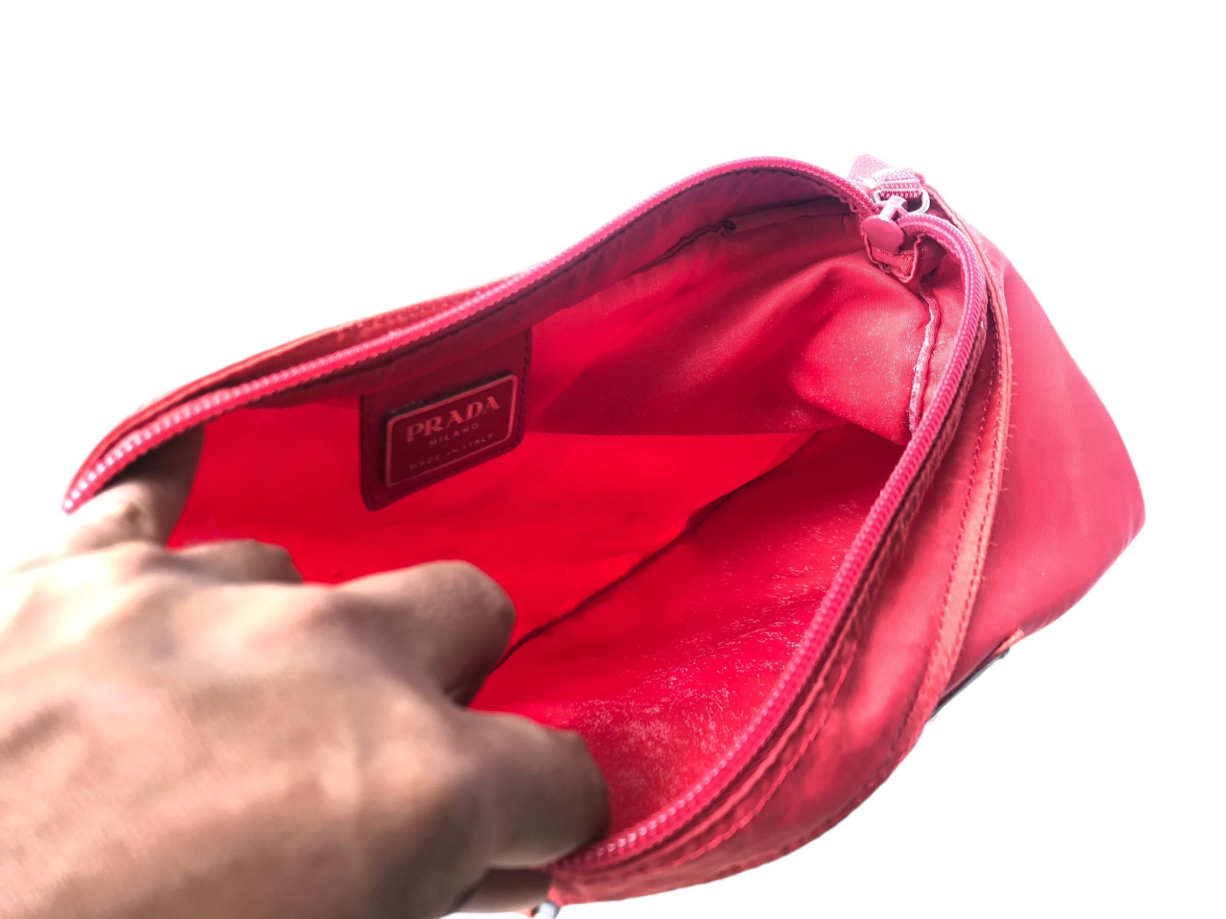 Prada 🔥Authentic PRADA Vintage Red Tessuto Crossbody Bag Size ONE SIZE - 6 Thumbnail