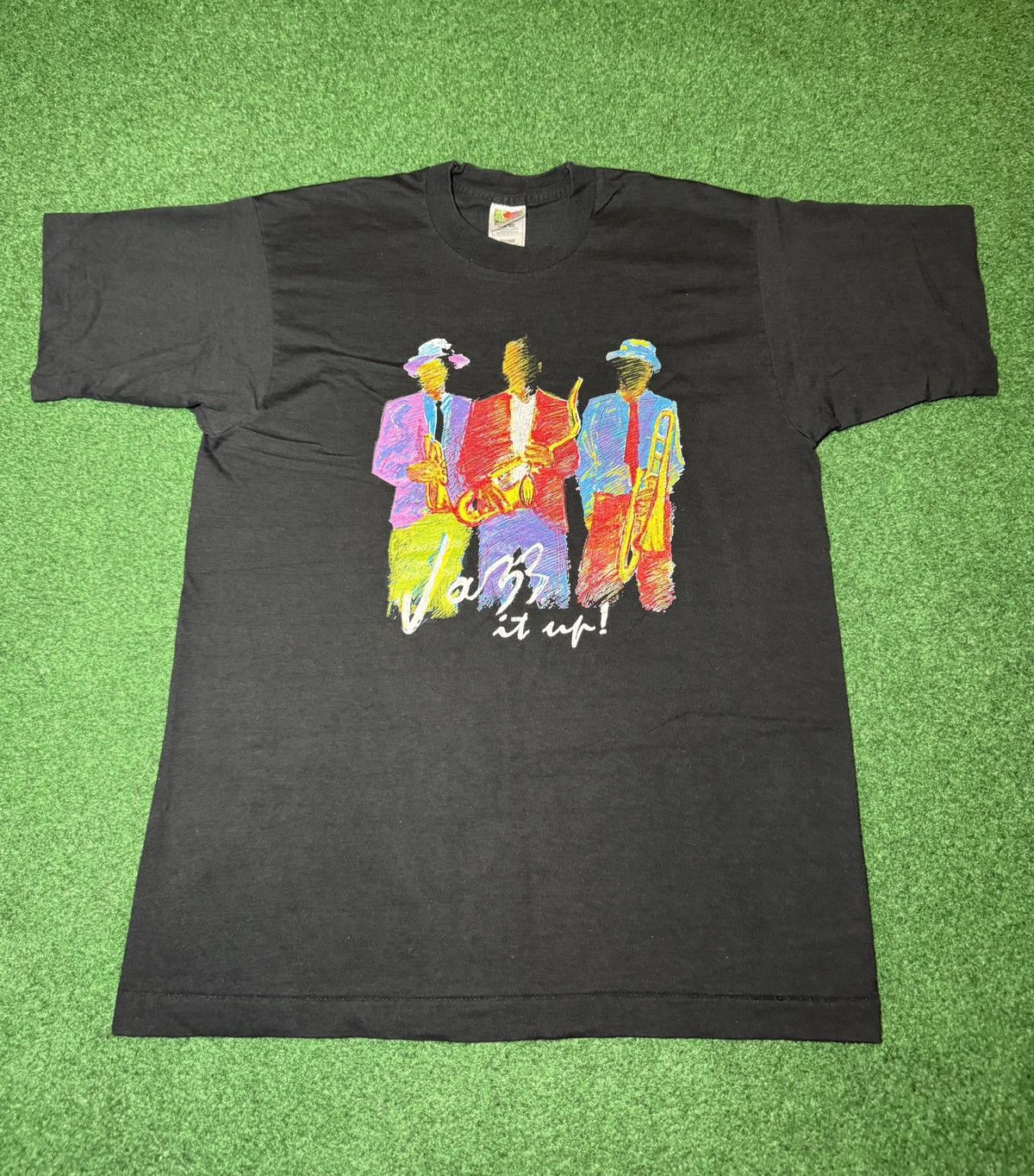 Vintage Jazz It Up Vintage Jazz Musician Music Art 90s Lrg T Shirt Size US L / EU 52-54 / 3 - 1 Thumbnail