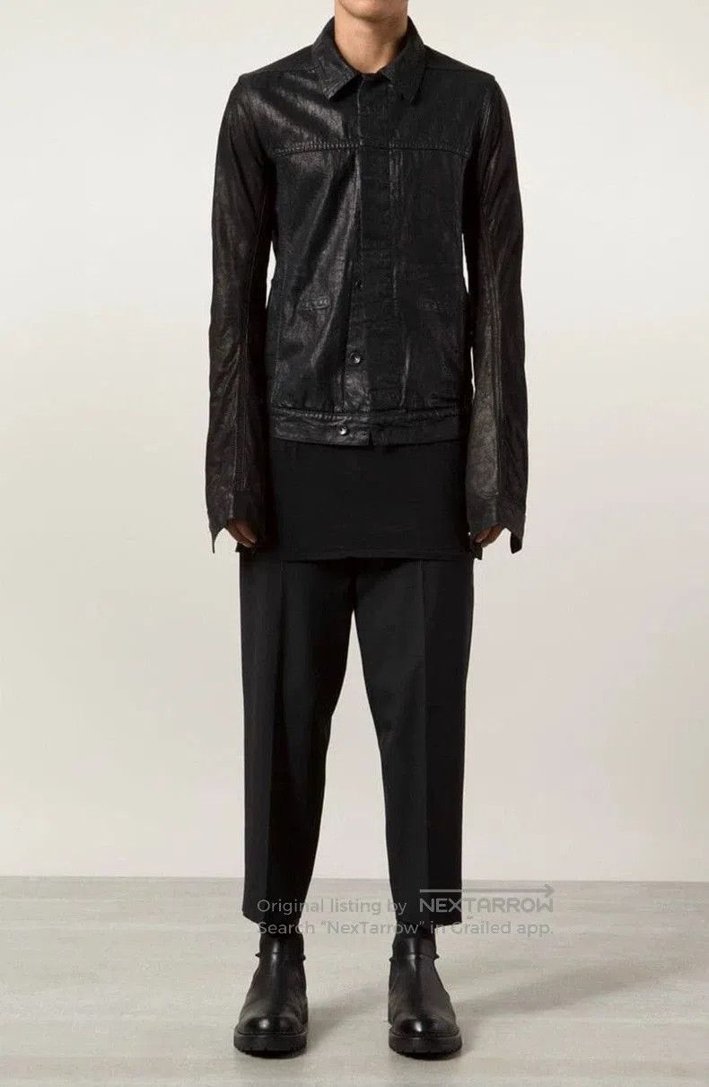 Rick Owens Rick Owens Exploded wax coated lapel denim jacket. Size US S / EU 44-46 / 1 - 9 Thumbnail