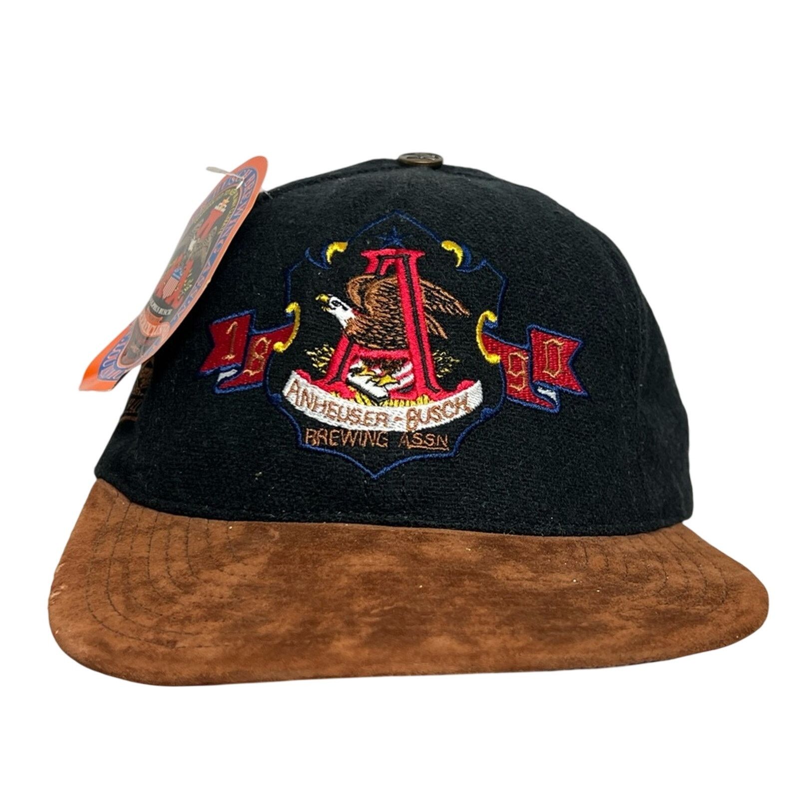 Budweiser Vintage Budweiser Anheuser Busch Beer Hat Leather Bill USA Size ONE SIZE - 1 Thumbnail