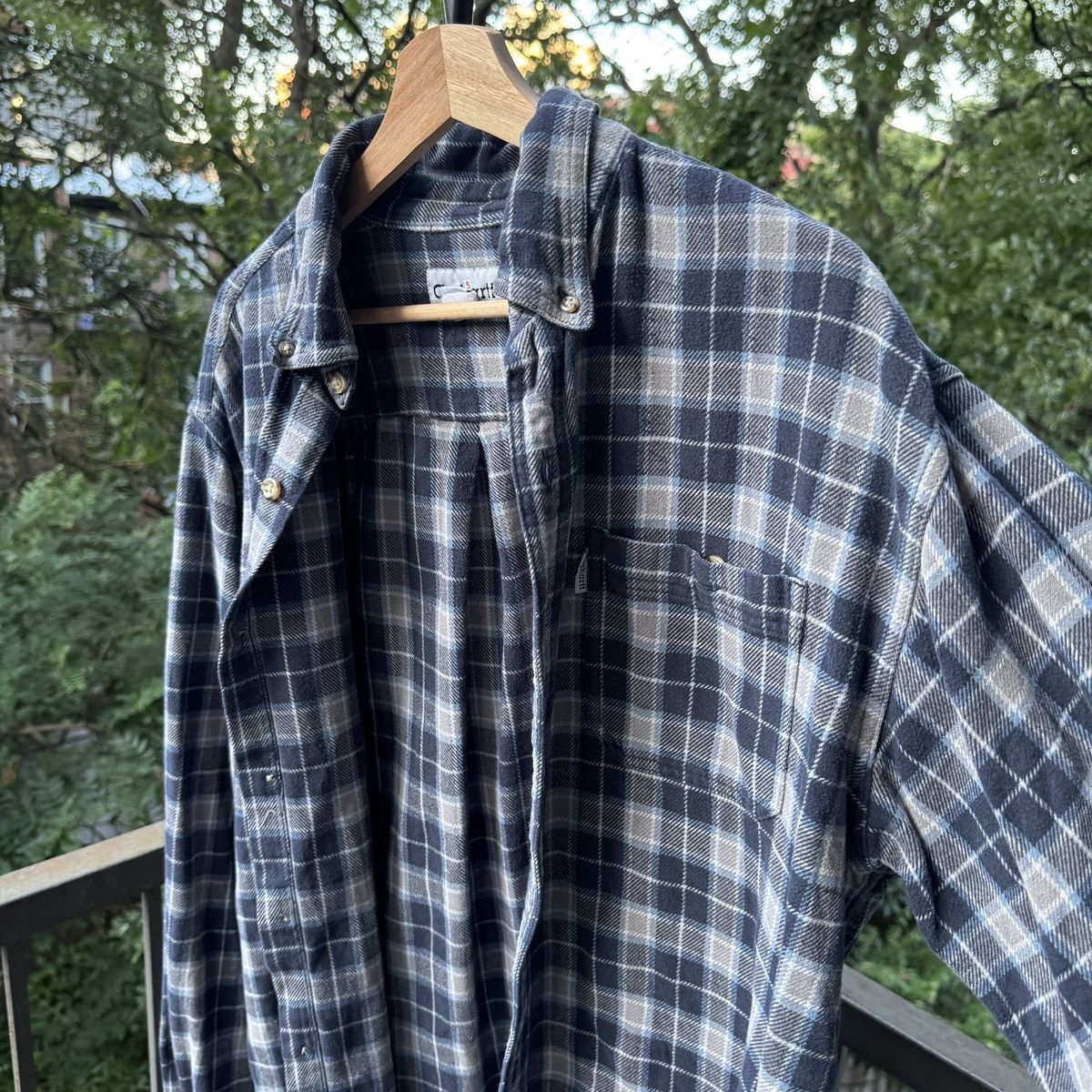 Vintage Carhartt Faded Flannel Shirt ERD Grunge Thrashed Distressed Size US XL / EU 56 / 4 - 3 Thumbnail