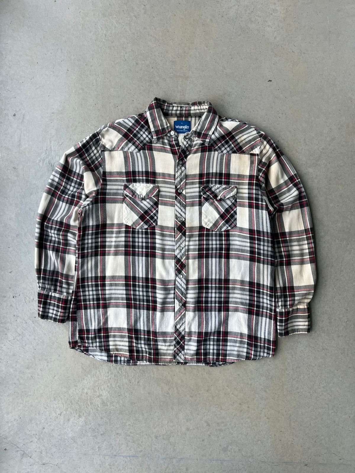 Japanese Brand × Vintage × Wrangler Vintage Wrangler Pearl Snap Flannel Size US XL / EU 56 / 4 - 1 Thumbnail