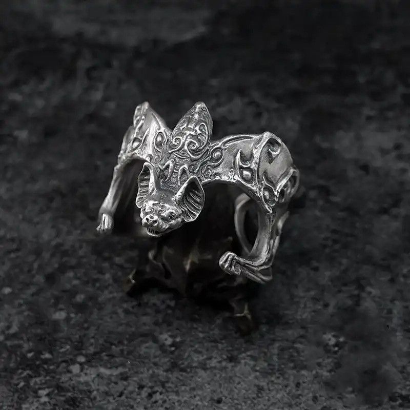 Jewelry × Vintage Vintage Relief Pipistrellus Flapping Bats Ring Size ONE SIZE - 6 Thumbnail