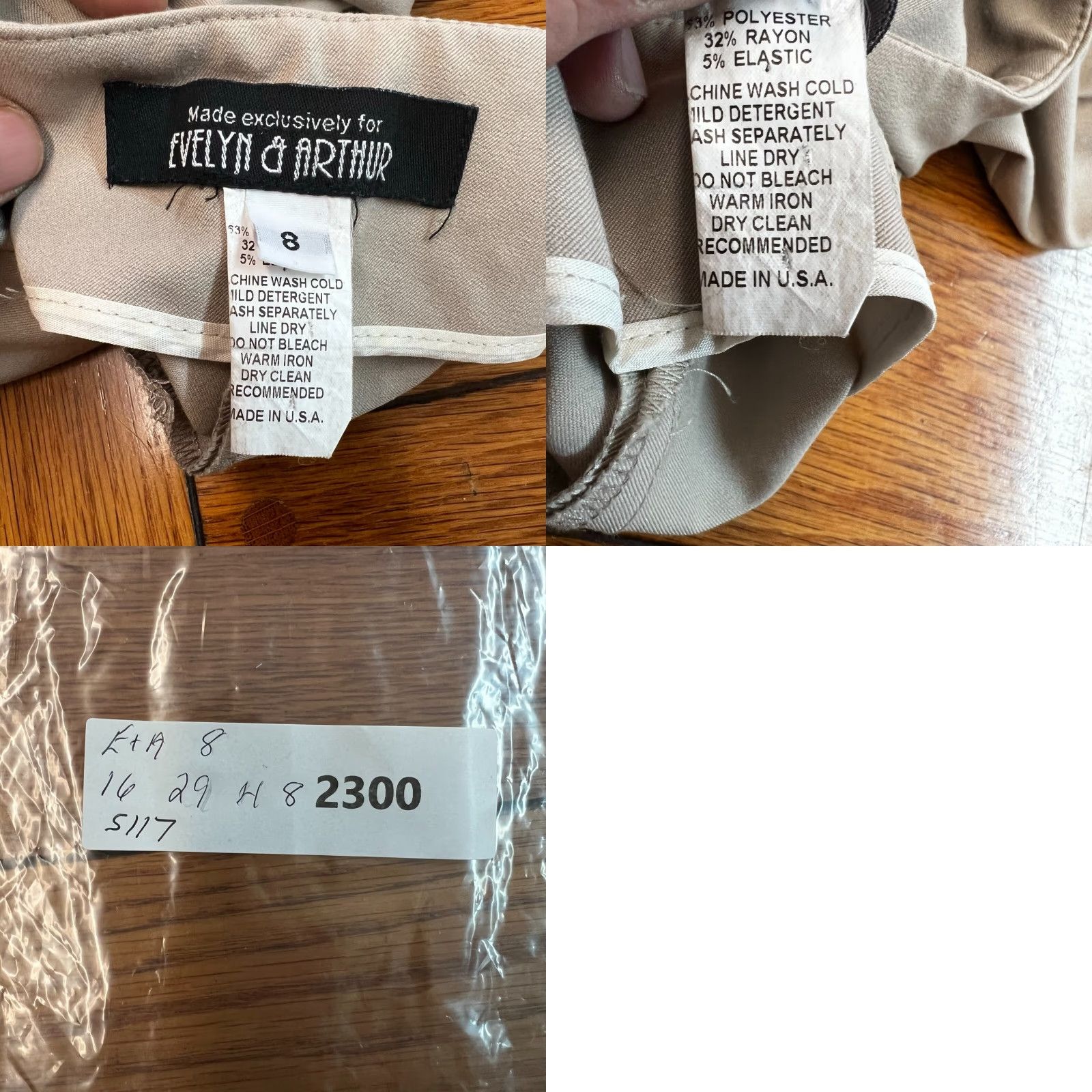 Vintage Evelyn &Arthur Flair Wide Leg High Rise Stretch Tan Pants Women's Size 8 Size 30" / US 8 / IT 44 - 8 Thumbnail