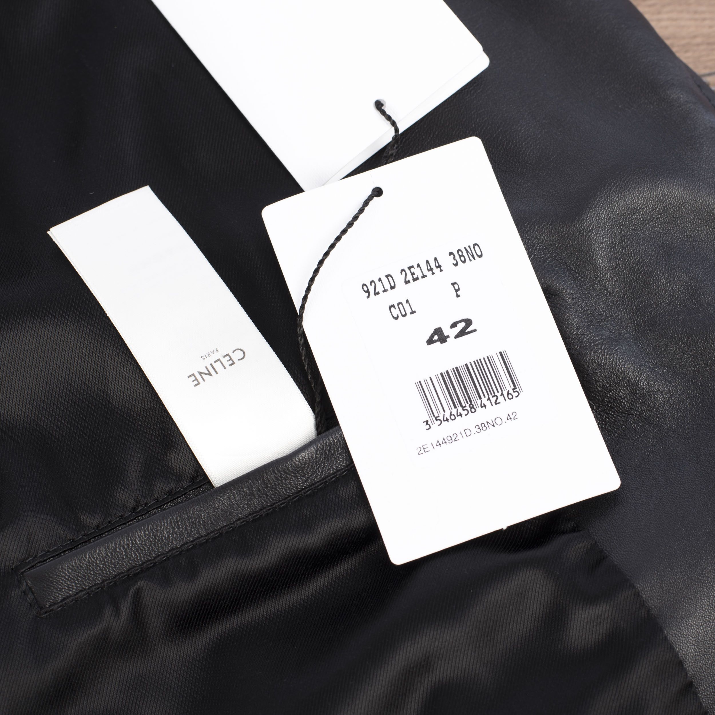 Celine Black Biker Jacket In Lambskin Leather With Padded Sleeves Size L / US 10 / IT 46 - 12 Thumbnail
