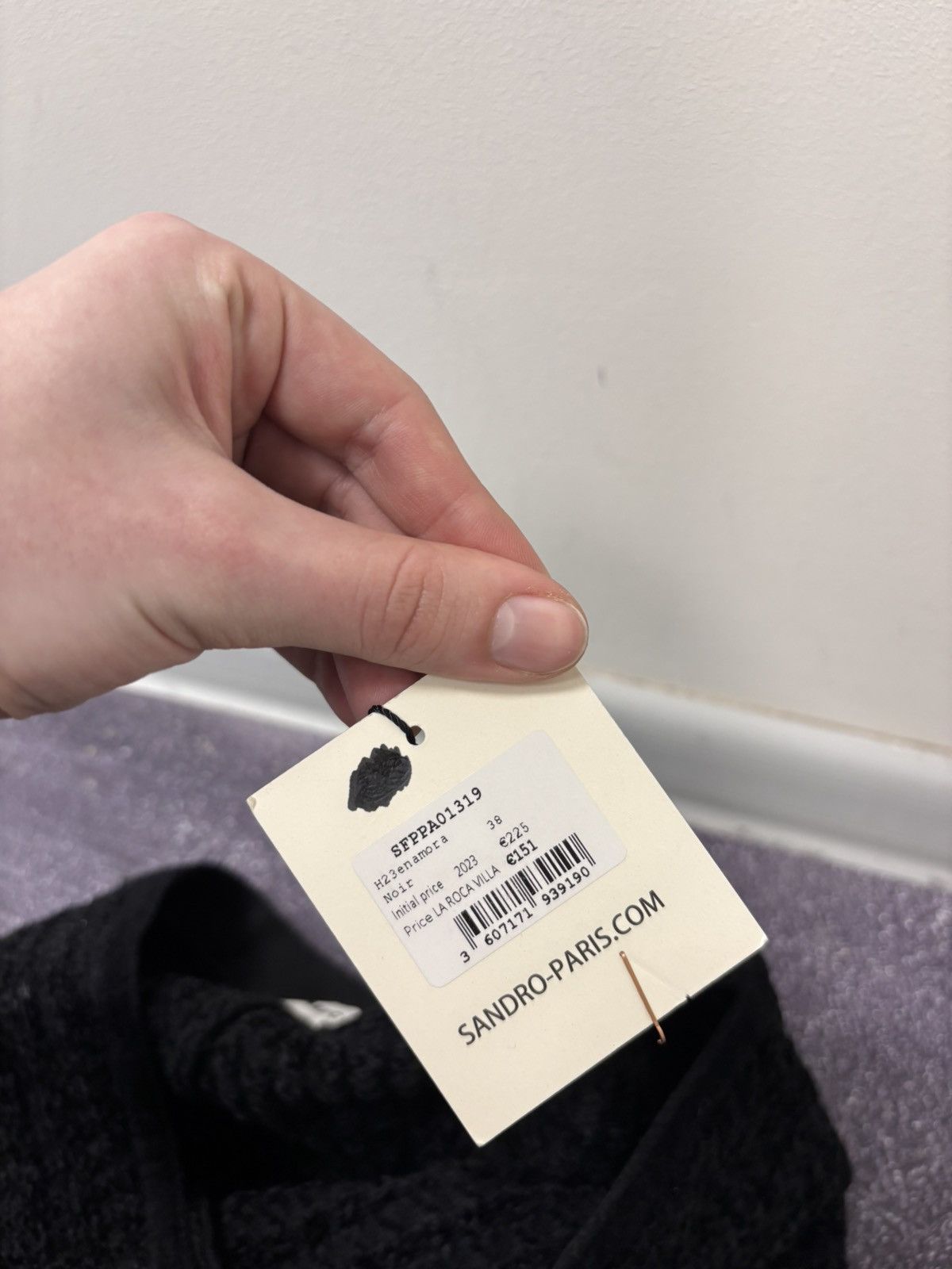 Sandro Sandro Paris NWT Women’s Black Velvet Tweed Flared Pants Size 27" / US 4 / IT 40 - 11 Thumbnail