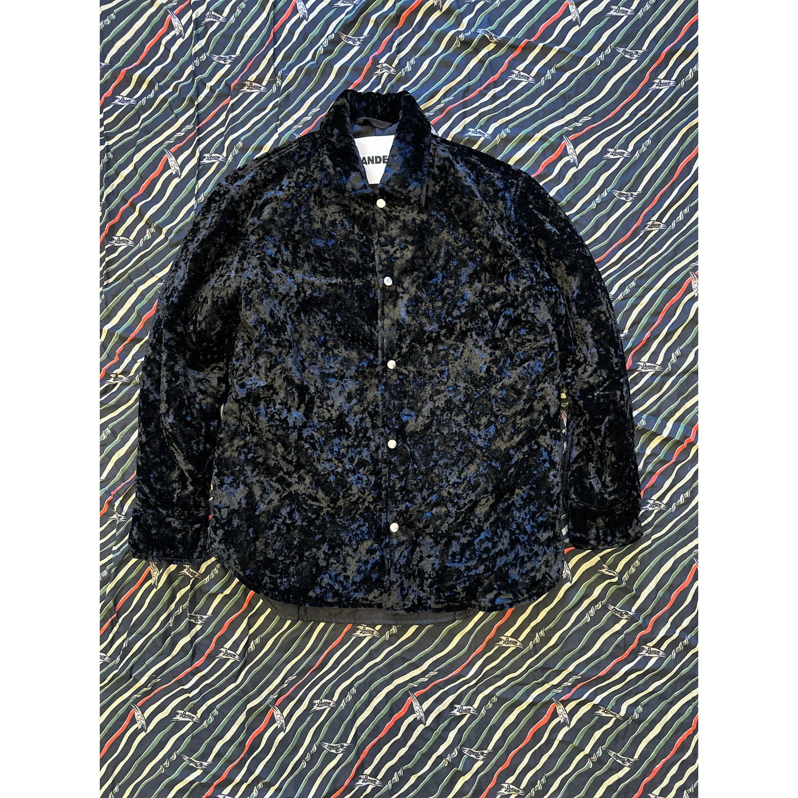 Jil Sander $1,500 Jil Sander - Padded Velvet Overshirt - Black - 48 Size US M / EU 48-50 / 2 - 3 Thumbnail