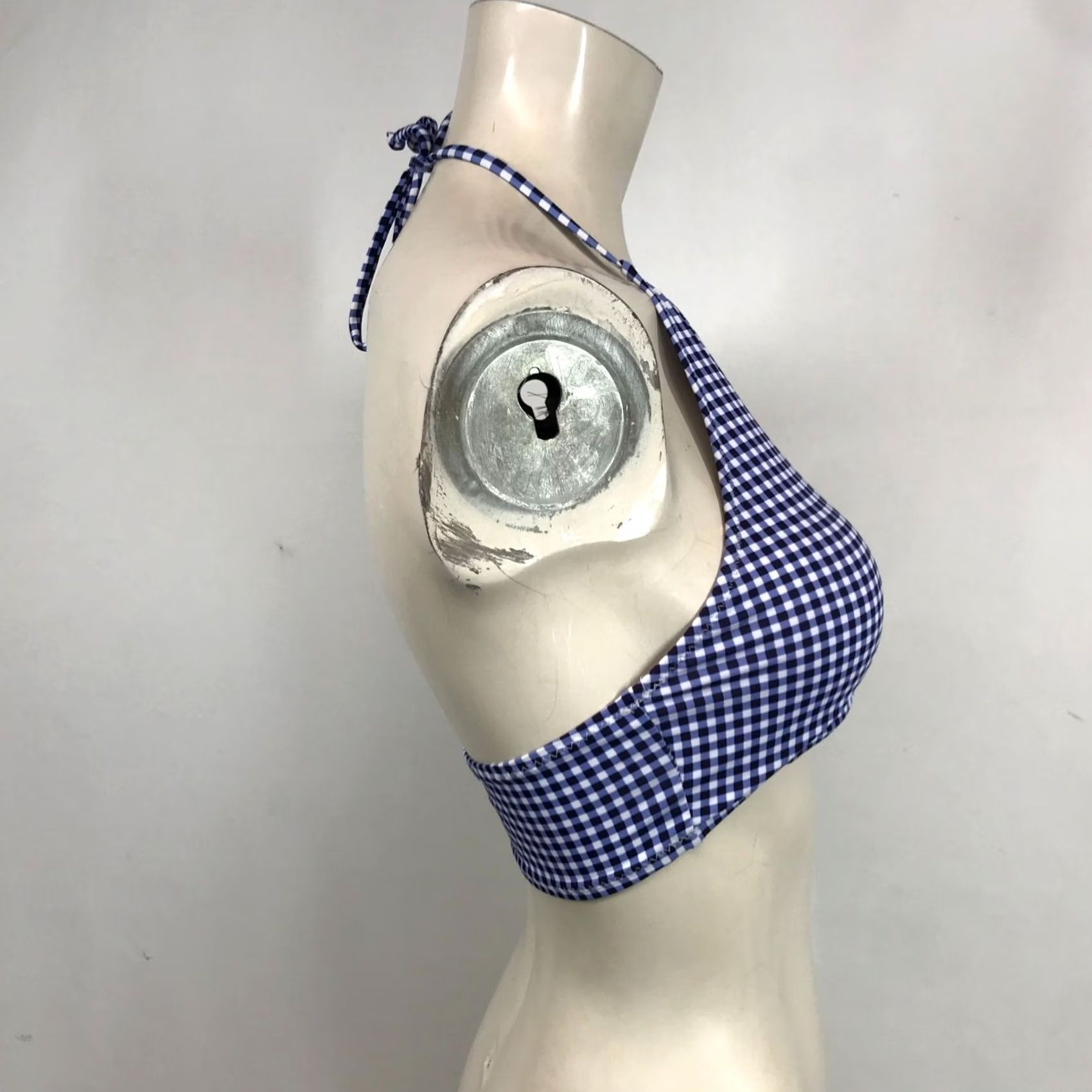 American Apparel AMERICA APPAREL Women Top Halter Padded Blue White Check M Short Description: Not Applicable Size M / US 6-8 / IT 42-44 - 2 Thumbnail