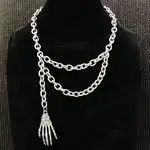 VIBE Punk Gothic Hand skeleton pendant Necklace Choker Size ONE SIZE - 2 Thumbnail