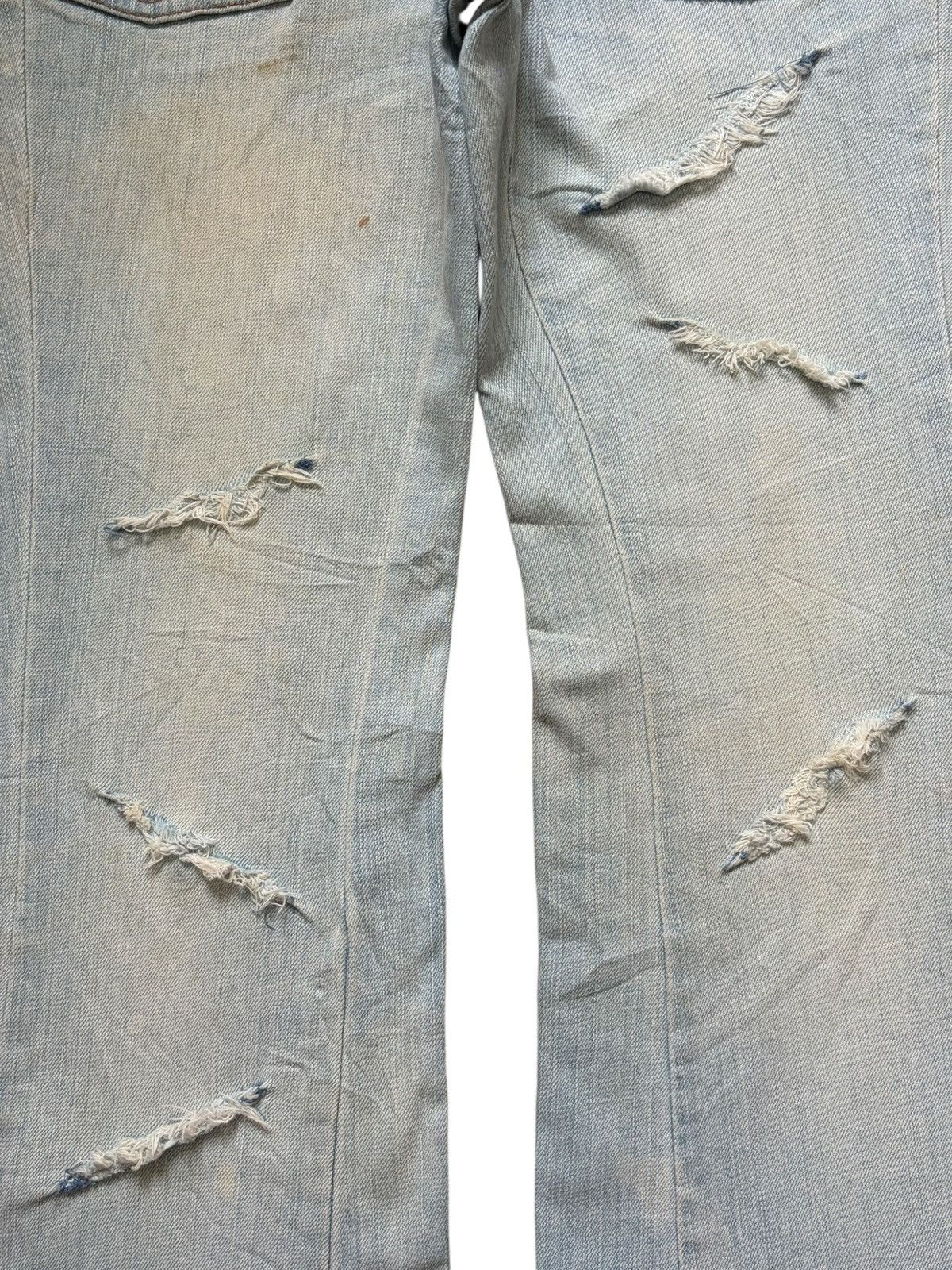 Hysteric Glamour Vintage Japanese Brand Light Wash Distress Flare Jeans Size 27" / US 4 / IT 40 - 3 Thumbnail