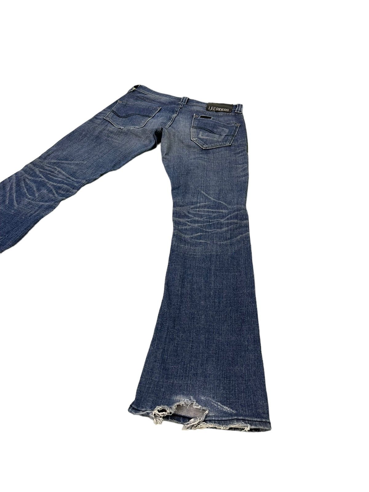 Japanese Brand Flare Jeans Lee Japan Distress Low Rise Stretch 7🟦3 Size US 31 - 12 Thumbnail