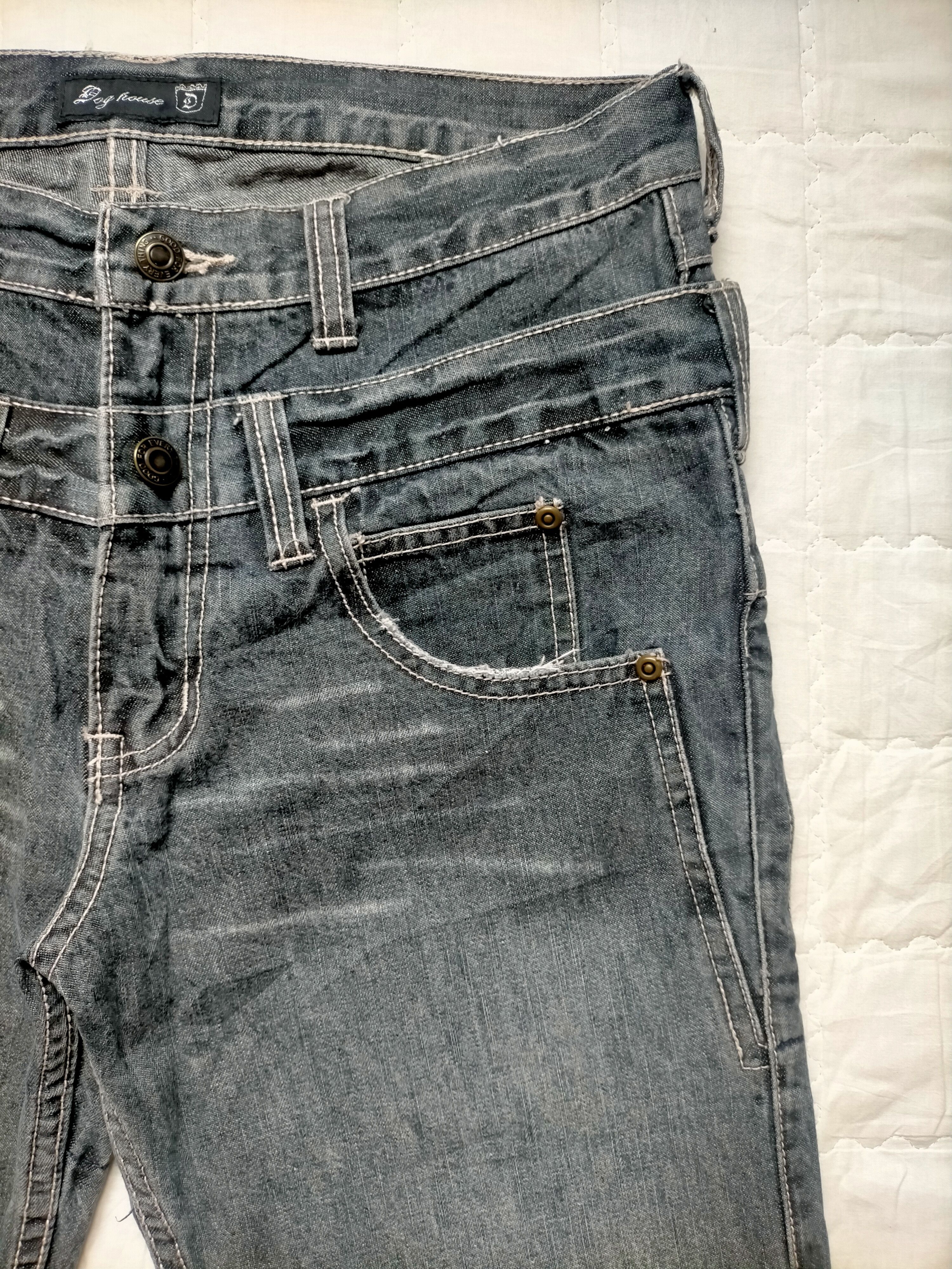 Le Grande Bleu (L.G.B.) 🔥Rare Dog House Double Waist Buckleback Black jeans Size US 32 / EU 48 - 6 Thumbnail