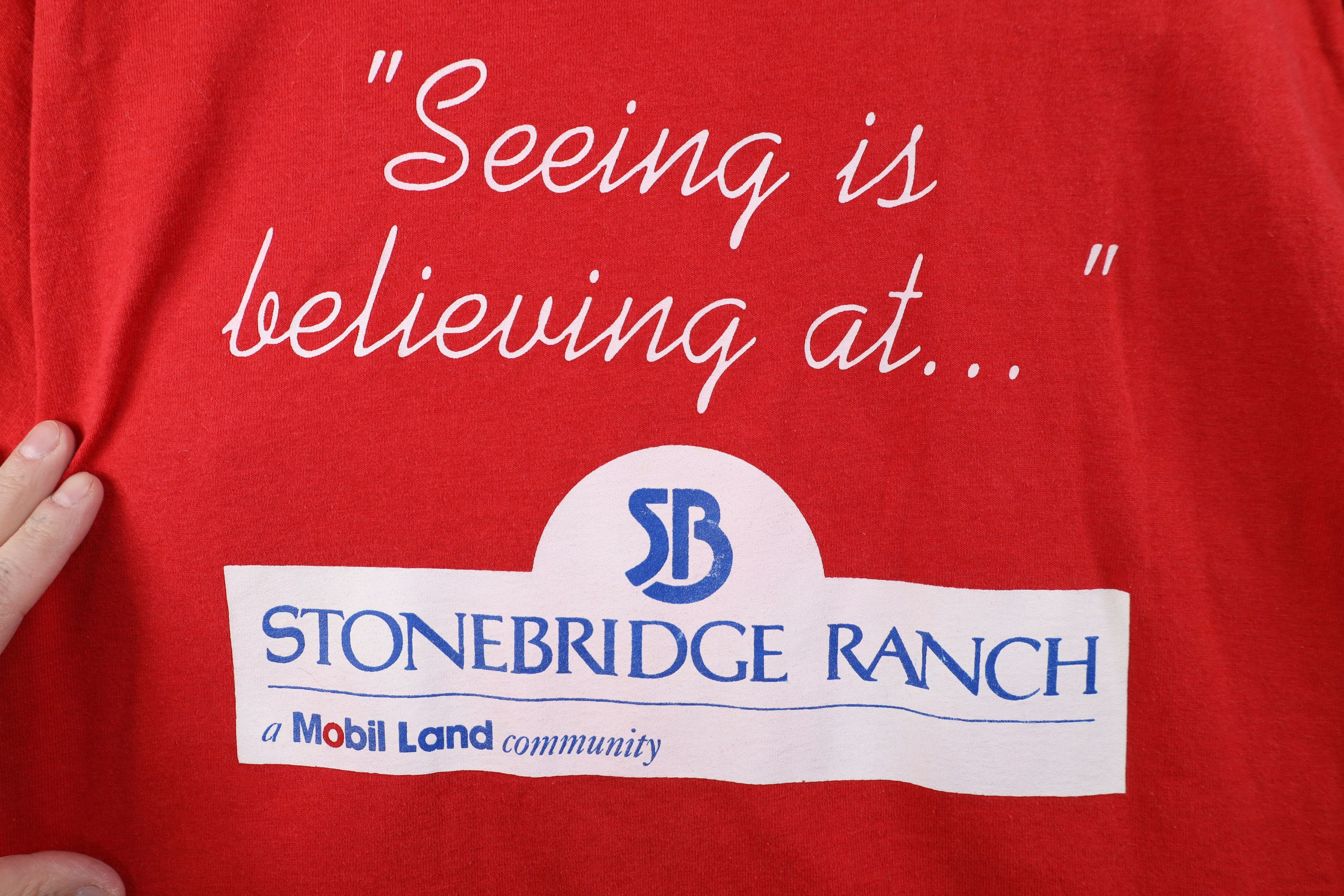 Vintage Vintage 80s 90s Stonebridge Ranch Texas Mobil Gas T-Shirt Size US L / EU 52-54 / 3 - 4 Thumbnail