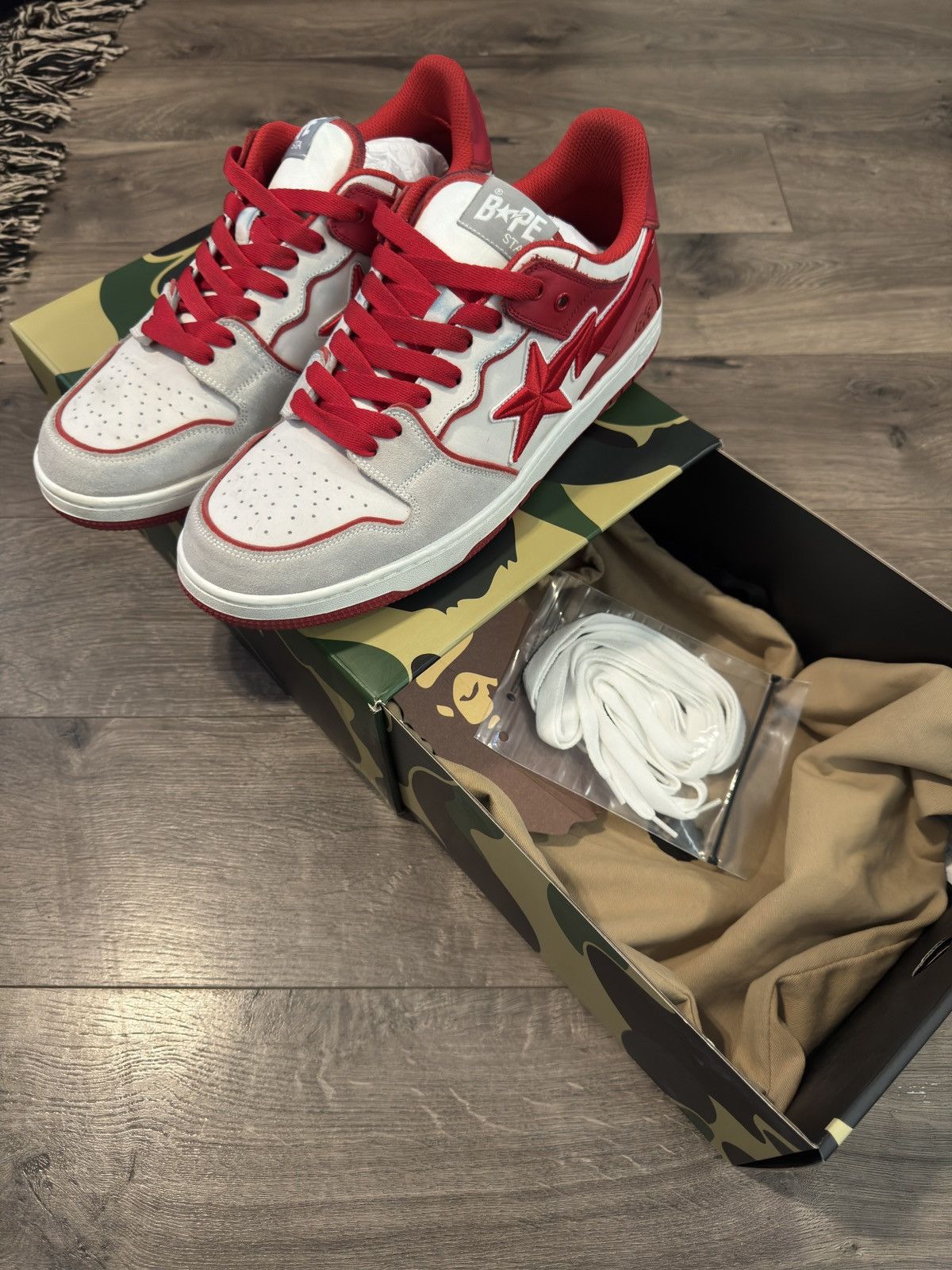 Bape BAPE SKSSTA #5 RED STITCH SUEDE SIZE 12 Size US 12 / EU 45 - 16 Thumbnail