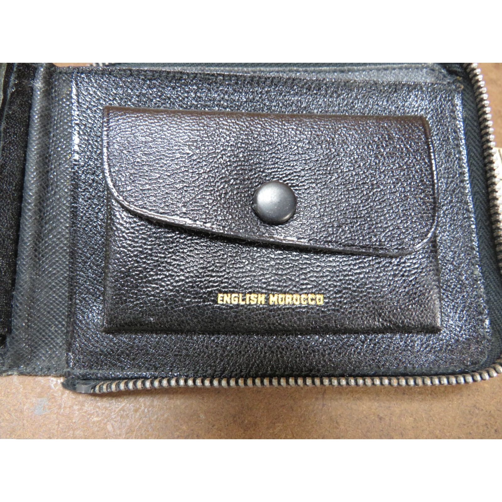 Vintage VINTAGE US Luggage and Leather Prod English Morocco Wallet Bifold Leather Zipper Men Black Size ONE SIZE - 7 Thumbnail