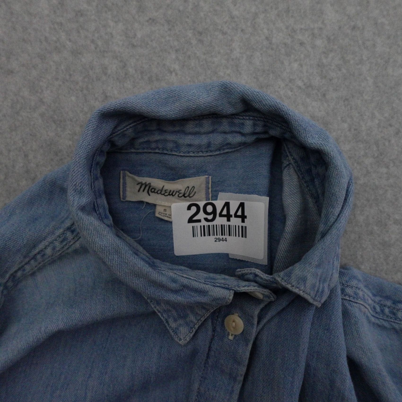 Madewell VINTAGE MADEWELL Shirt Womens Small Chambray Cap Sleeve Front Pocket Cotton Linen Size S / US 4 / IT 40 - 3 Thumbnail