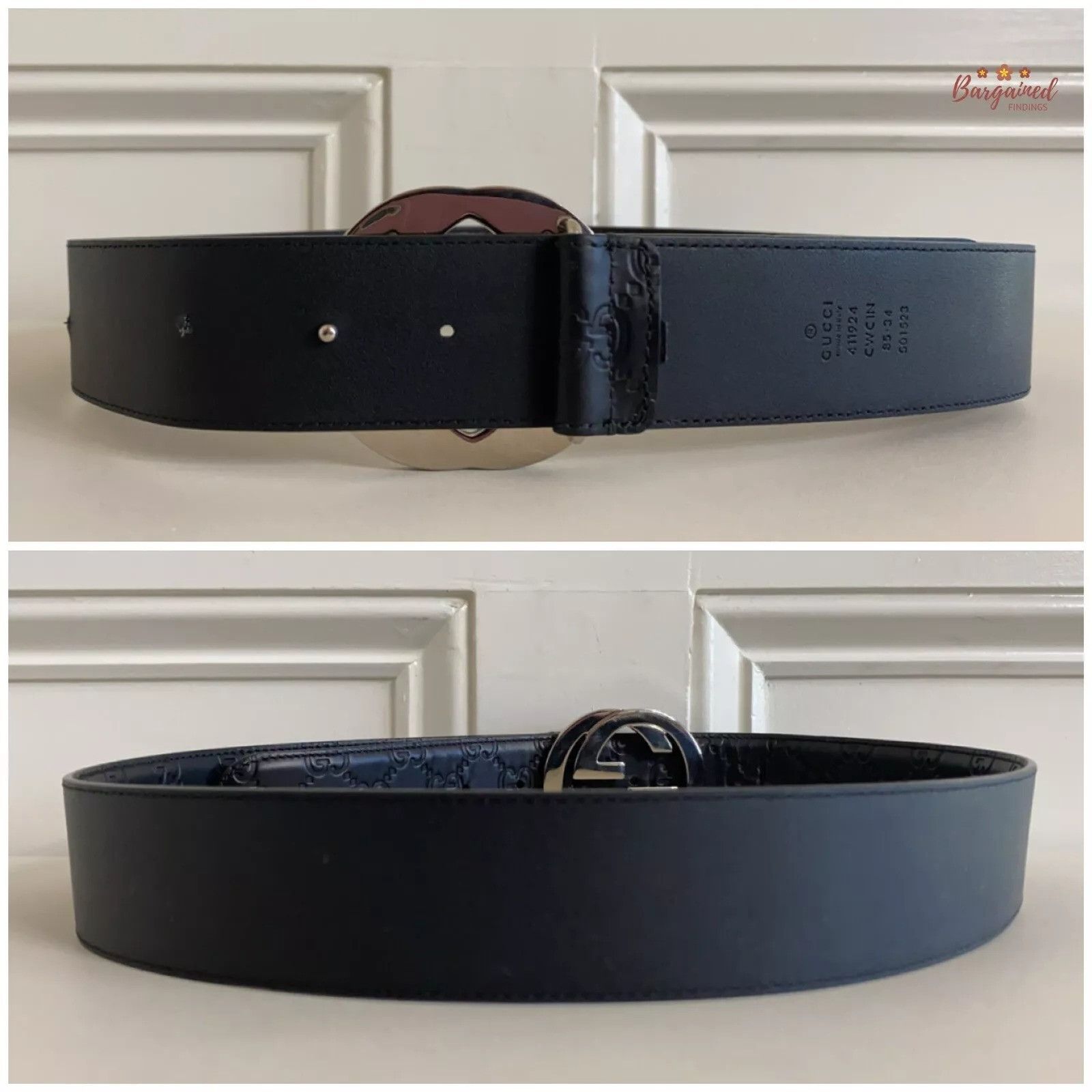 Gucci Gucci Guccissima Leather Silver Interlocking G Buckle Belt Size 30 - 11 Thumbnail