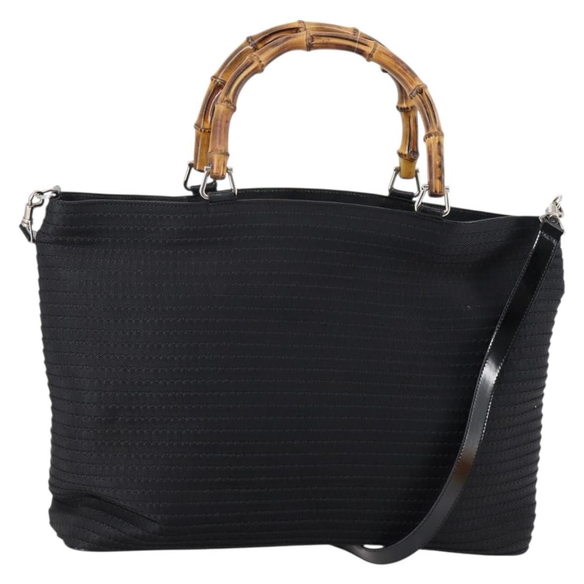 Gucci GUCCI Bamboo Hand Bag Nylon Black Size ONE SIZE - 1 Thumbnail