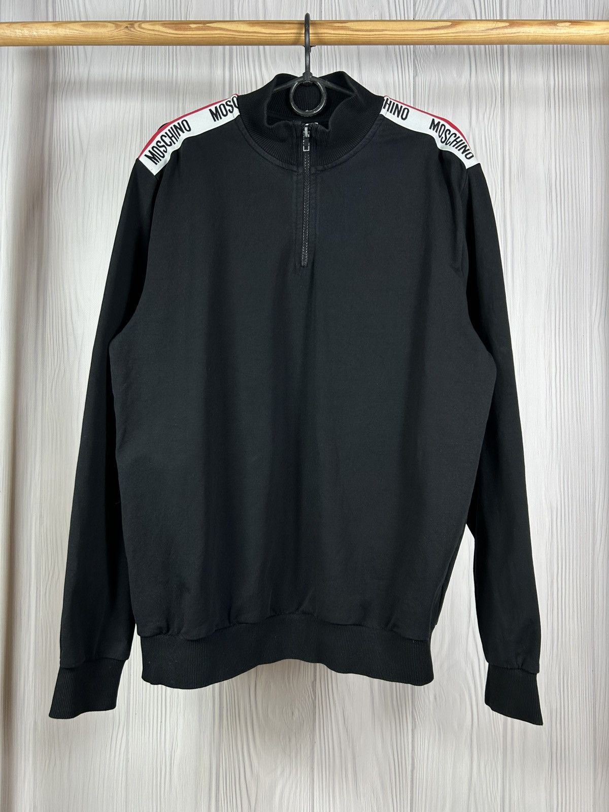 Moschino Moschino 1/3 Half Zip Sweatshirt Size L Black Underwear Size US L / EU 52-54 / 3 - 1 Thumbnail