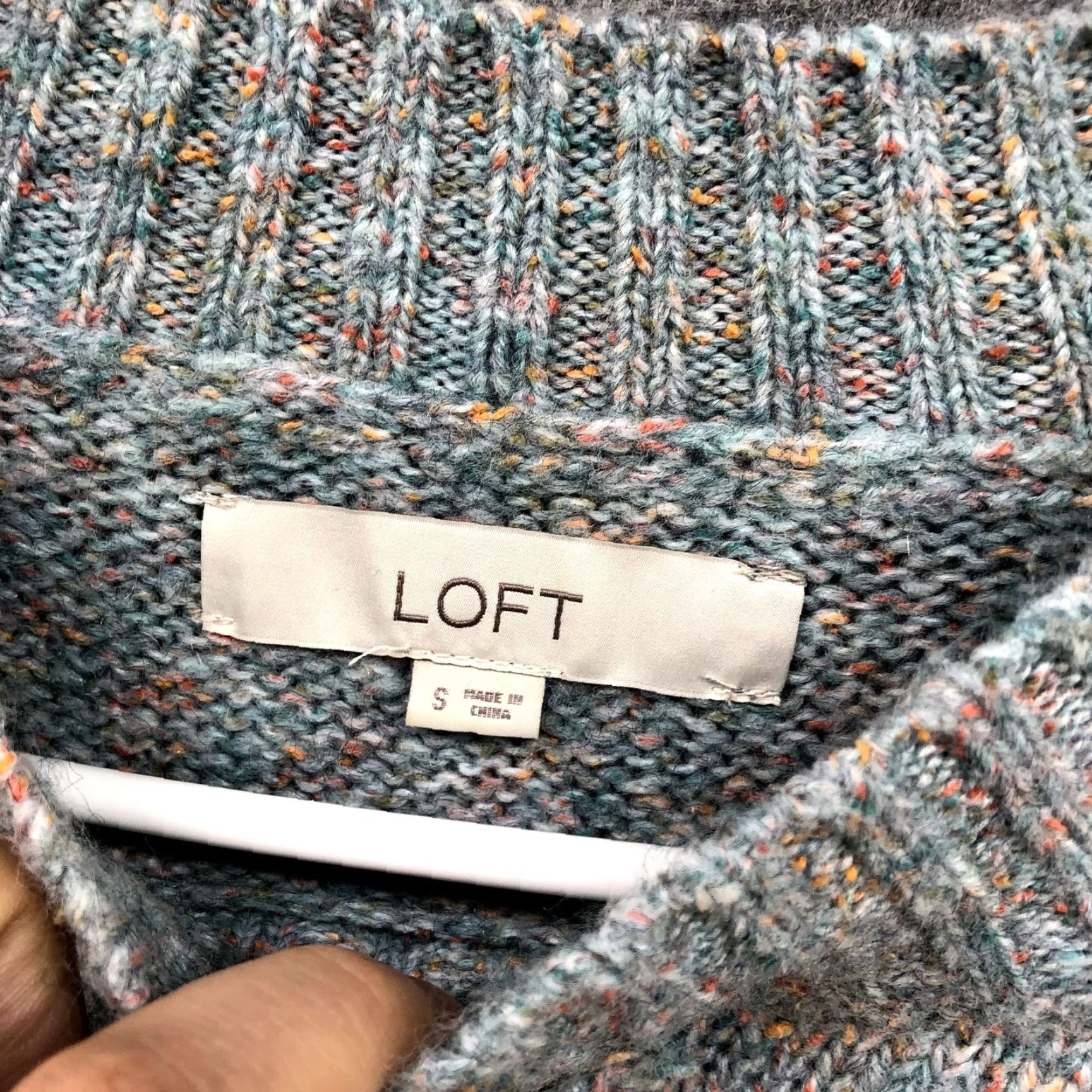 Loft LOFT Oversized Sweater Womens S Blue Marled Crewneck Pullover Knit Pullover Casual Fall Winter Size S / US 4 / IT 40 - 6 Thumbnail