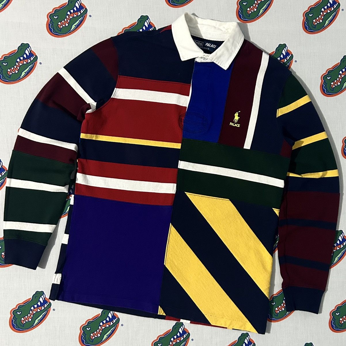 トップス PALACE PATCHWORK RUGBY BLACK POLARTEC PATCH UP RUGBY | PALACE SKATEBOARDS