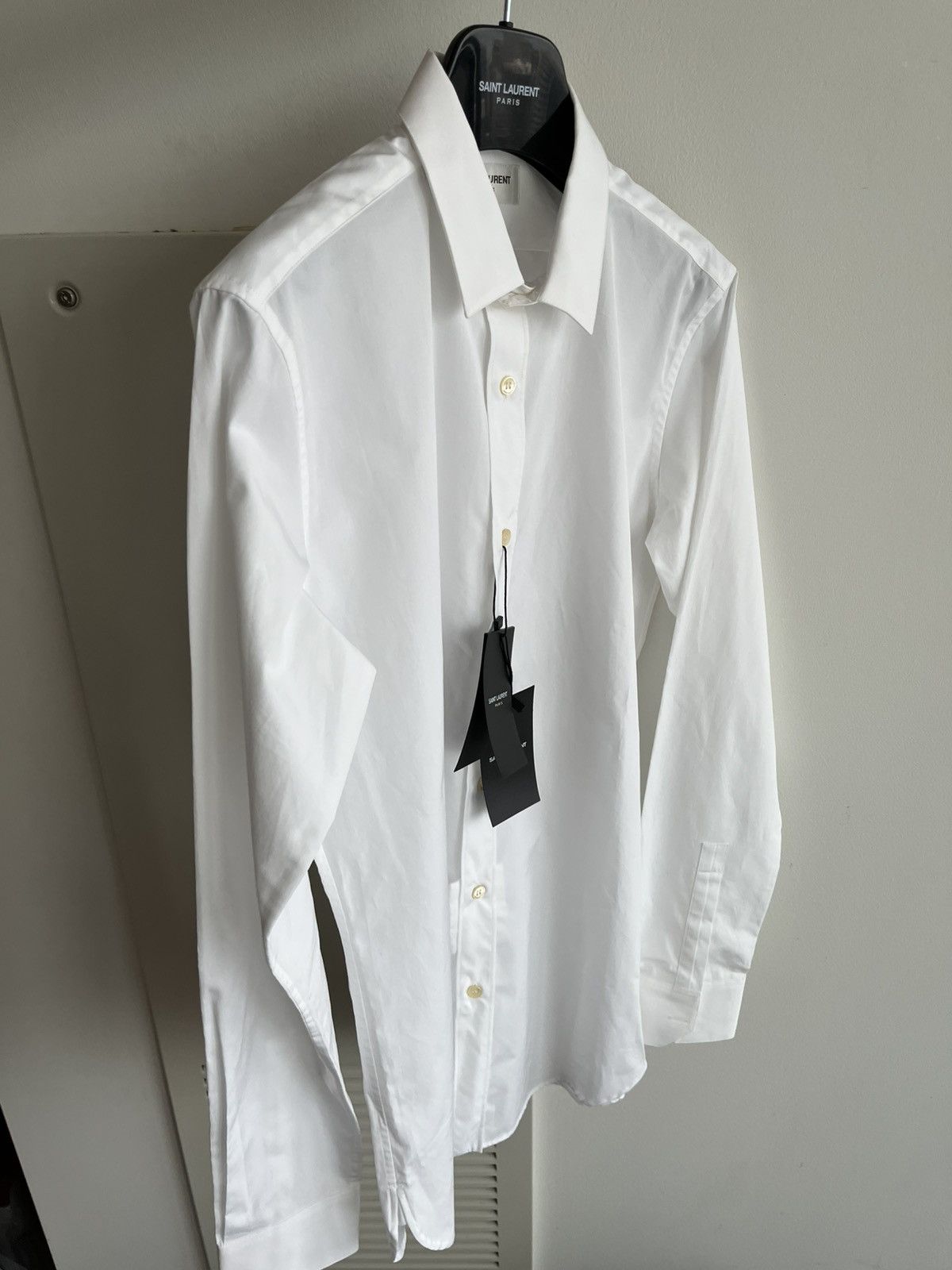Hedi Slimane × Saint Laurent Paris × Yves Saint Laurent Super Rare Brand New Yves Hedi Skinny Collar Dressy Shirt Size US M / EU 48-50 / 2 - 15 Thumbnail