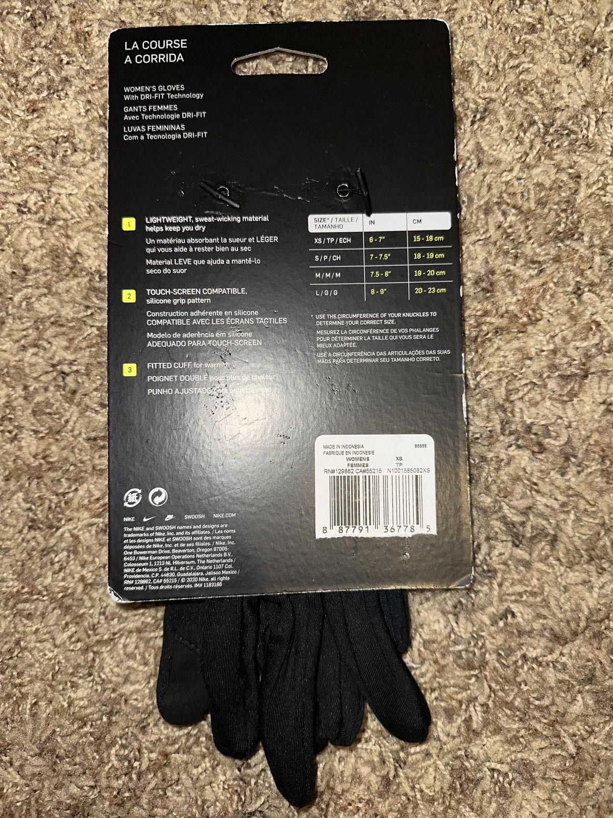 Nike Nike Accelerate Womens Running Gloves Size ONE SIZE - 11 Thumbnail