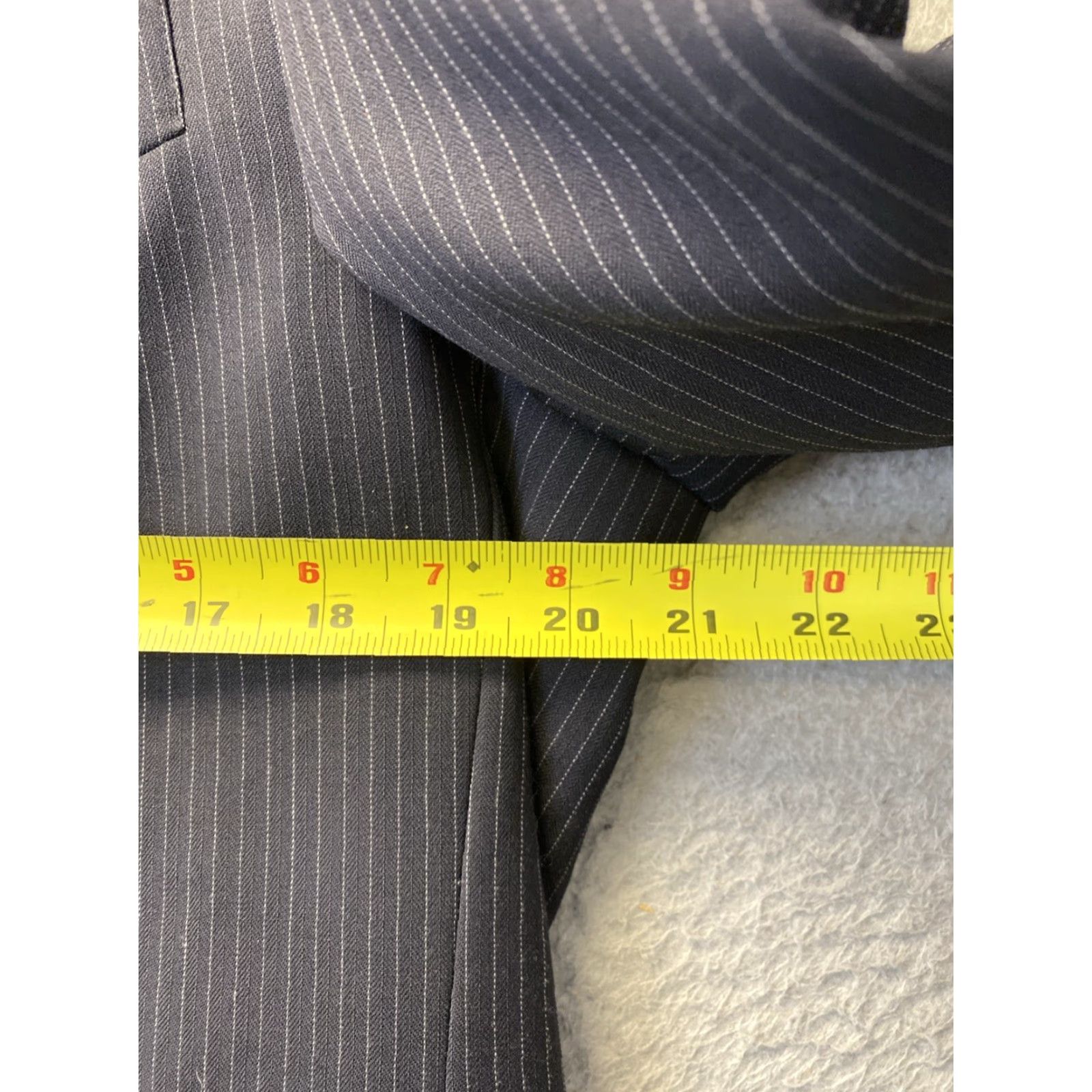 Tommy Hilfiger Tommy Hilfiger Mens Blazer Jacket Navy Striped 42R Two-Button Notch Lapel Single Breasted Regular Front Coat/129-13 Size 42R - 6 Thumbnail