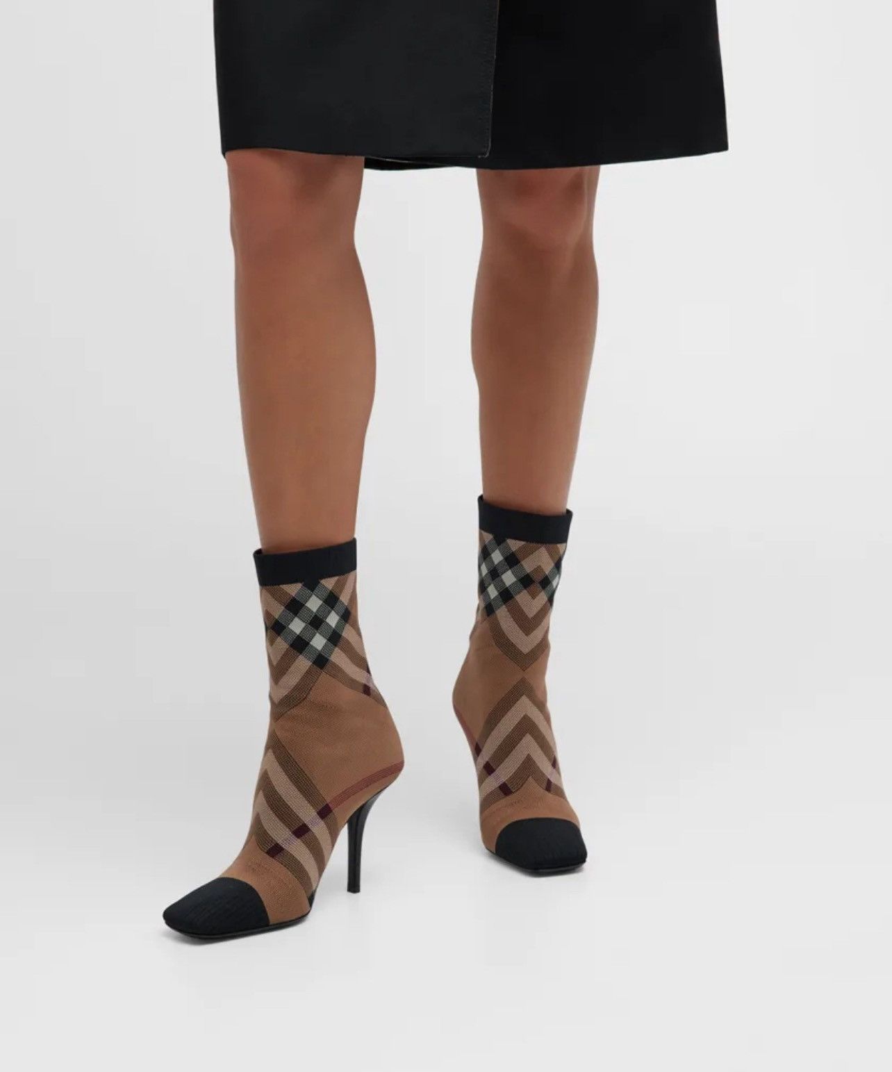 Burberry Burberry Square Toe Check Print Heel Booties size 37.5 Size US 7.5 / IT 37.5 - 3 Thumbnail