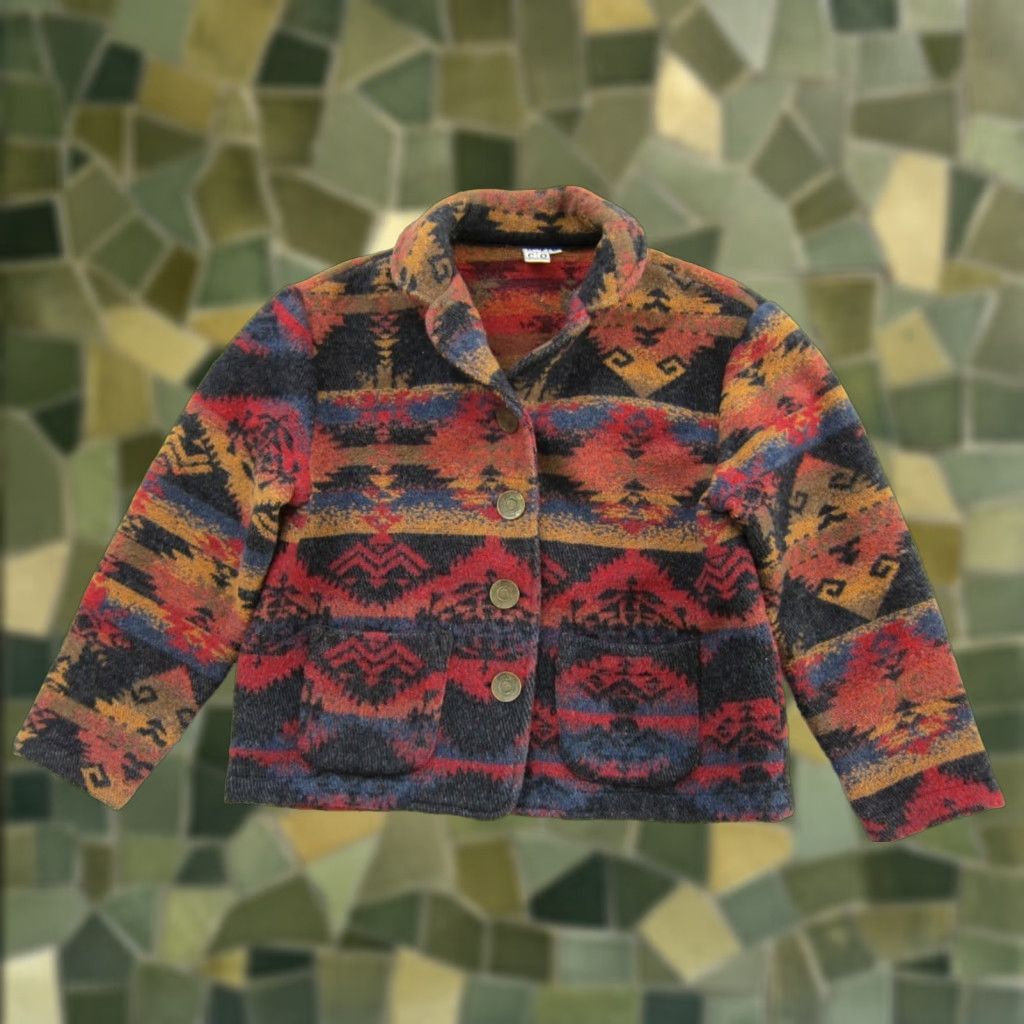Vintage VINTAGE Nomadic Traders Jacket Blazer Wool Blend Aztec Southwest Red M Women’s Medium Size M / US 6-8 / IT 42-44 - 1 Thumbnail
