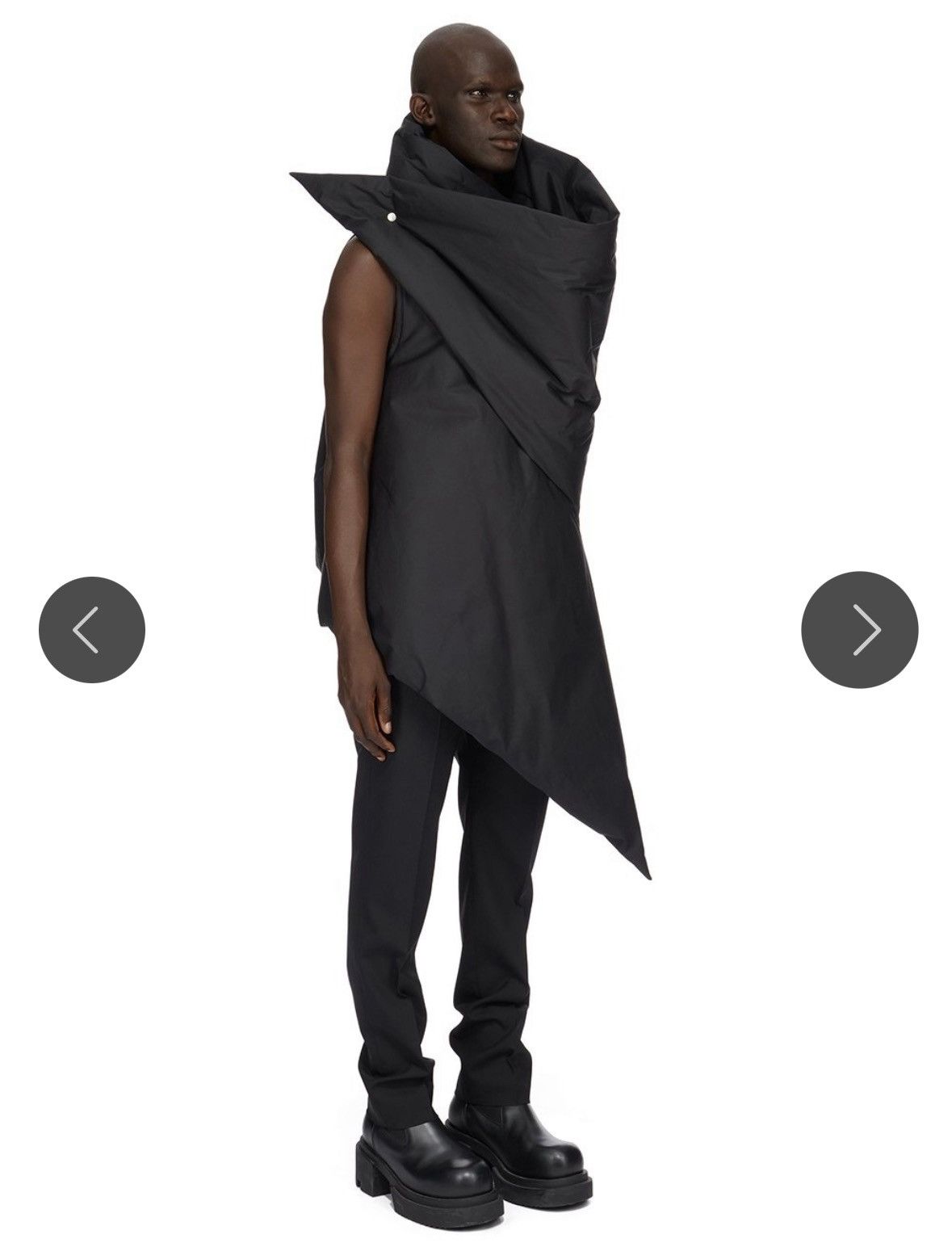 Rick Owens LAST DROP FW23 LUXOR GLEAM VEST IN BLACKHEAVY COTTON POPLIN Size US M / EU 48-50 / 2 - 2 Thumbnail
