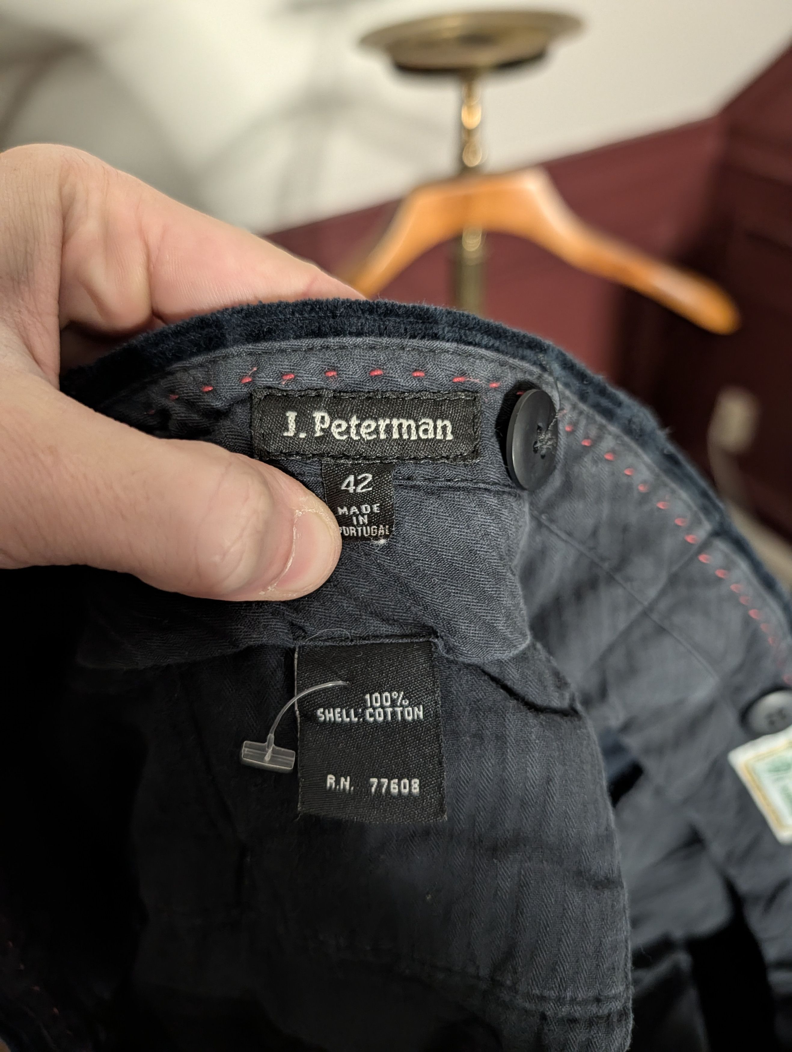 J. Peterman Black corduroy Duca Visconti Di Modrone Italian cotton pants Size US 40 / EU 56 - 9 Thumbnail