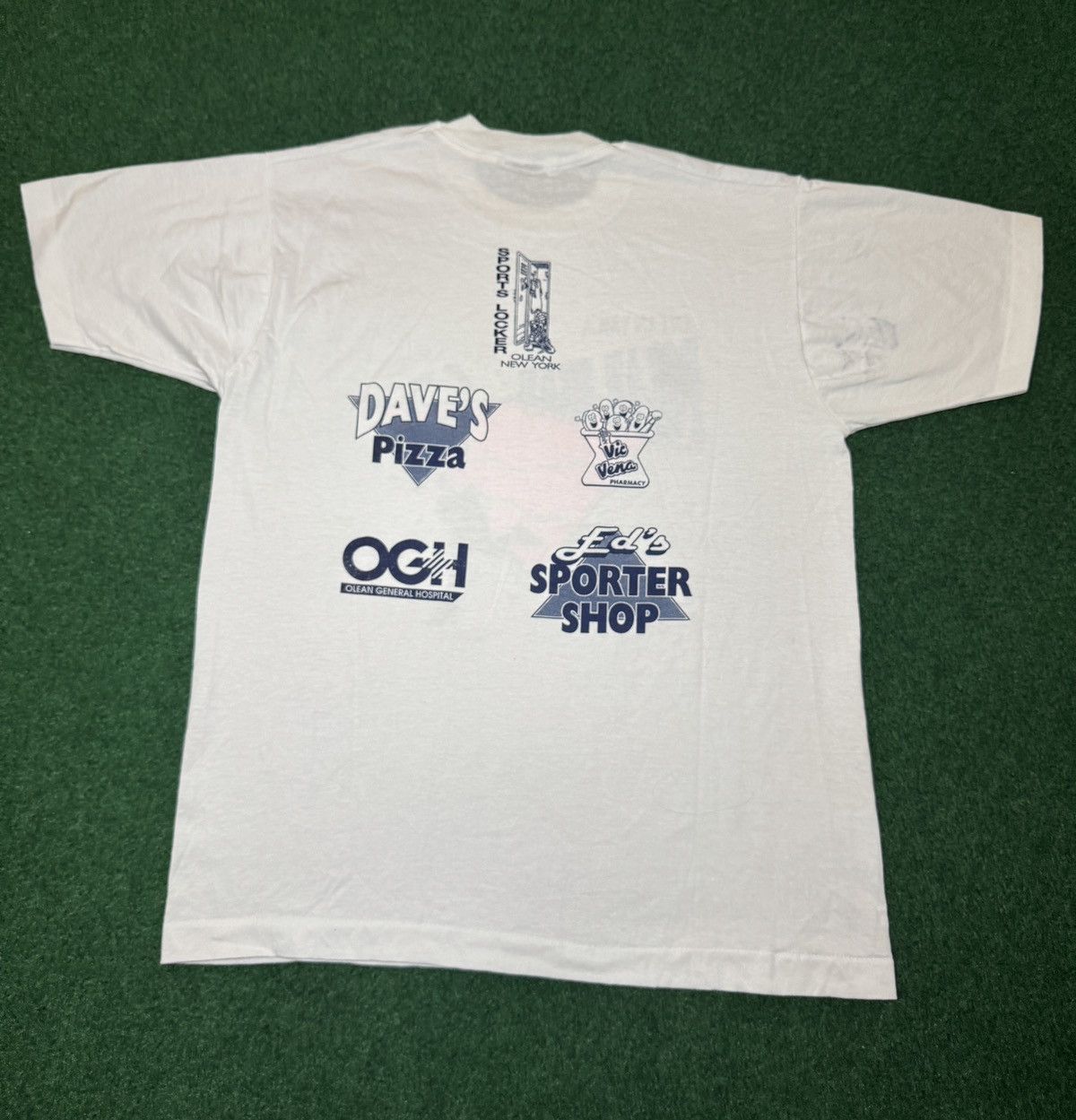Fruit Of The Loom Vintage 90s Polar Bear YMCA Half Marathon Olean Lrg T Shirt Size US L / EU 52-54 / 3 - 4 Thumbnail