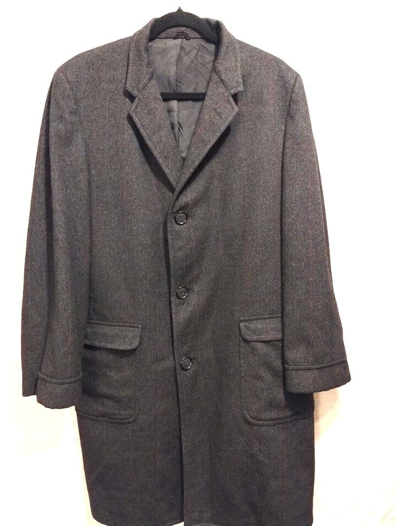 Image of Vintage 40's Lacrosse 100% Wool Unstructured Overcoat in Grey, Men's (Size XL)